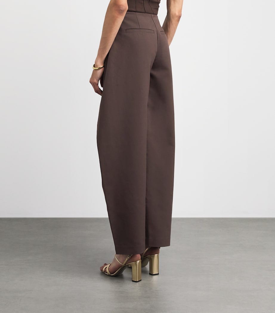 Cult Gaia Womens Pleated Arden Barrel-Leg Trousers Luwak Image 5