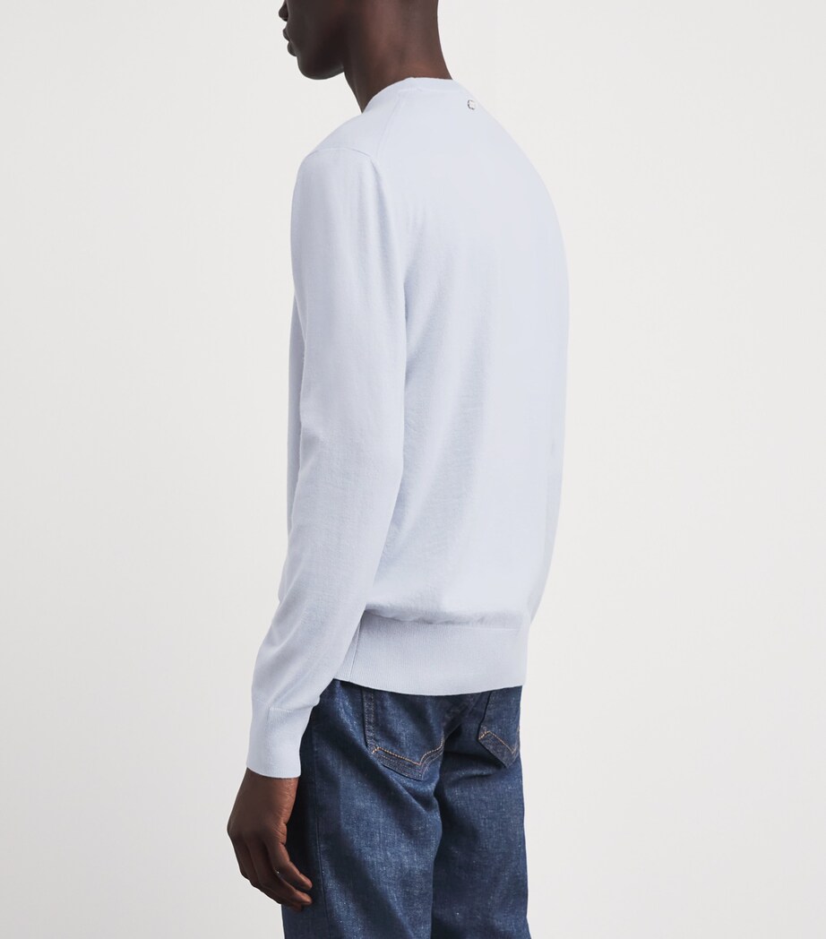 Agnona Mens Cashmere Rasato Sweater Light Blu Bleach Image 5