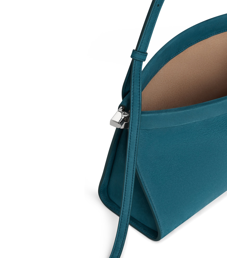 Alaïa Small Nubuck Le Click East West Shoulder Bag Green Grey Image 3