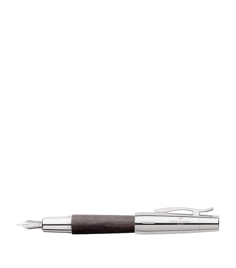 E-Motion Pearwood Fountain Pen CHROME/WOOD BLK Image 1
