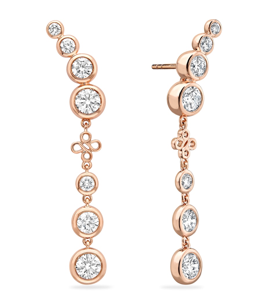 Rose Gold and Diamond Long Beach Earrings ROSE GOLD Image 2