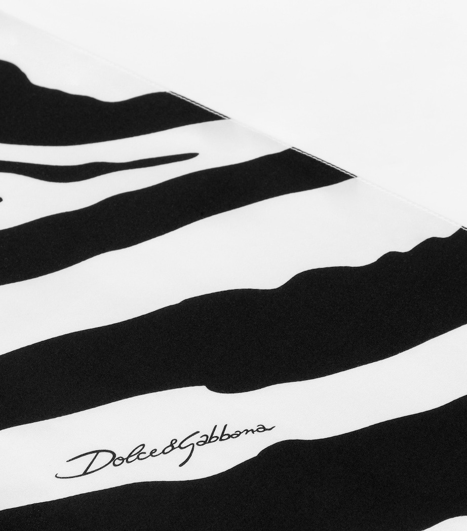 Dolce&Gabbana Casa Cotton Zebra King Flat Sheet (260cm x 280cm) Bianco/zebra Image 3