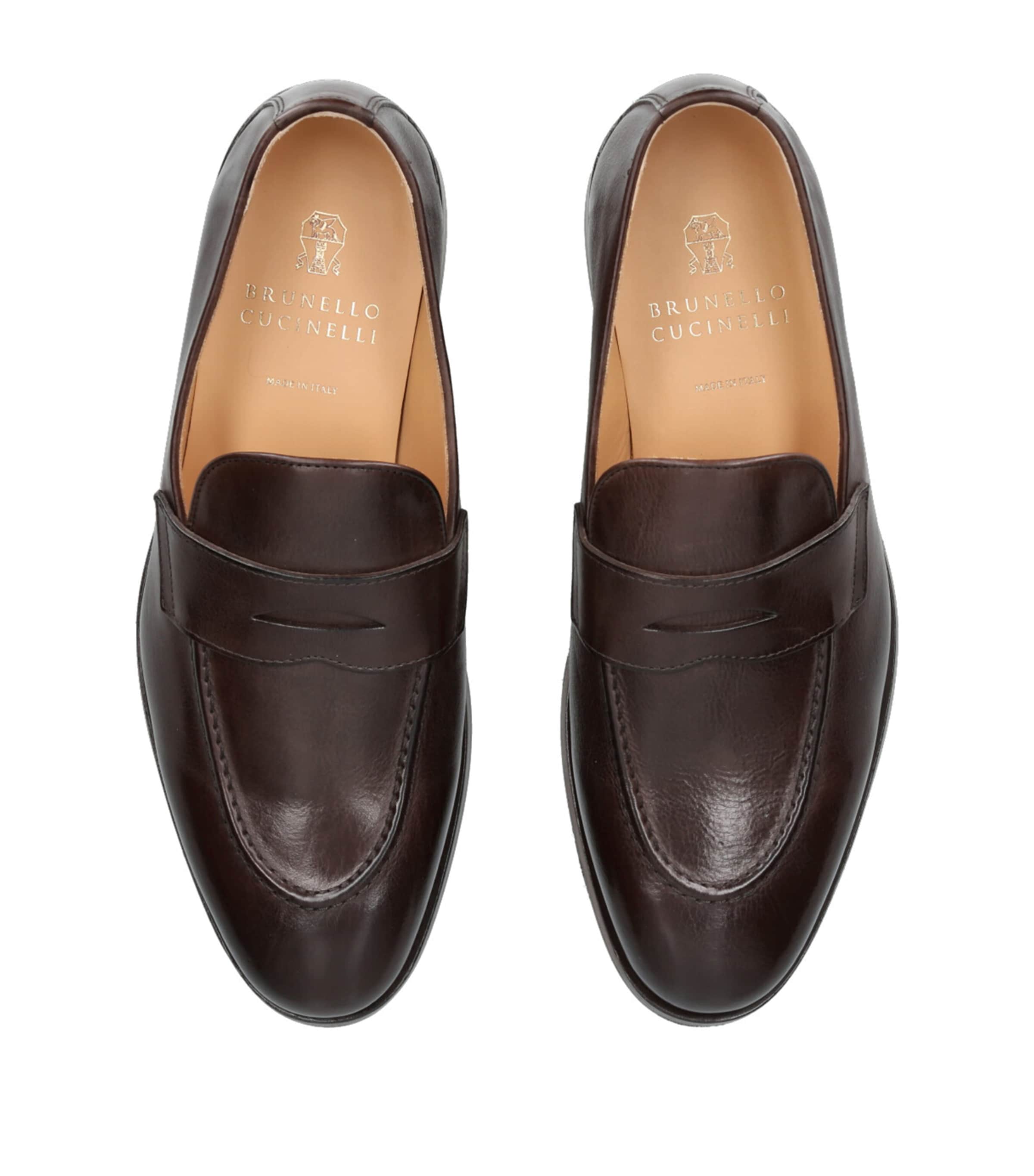Brunello Cucinelli Leather Loafers Dark Brown Image 4
