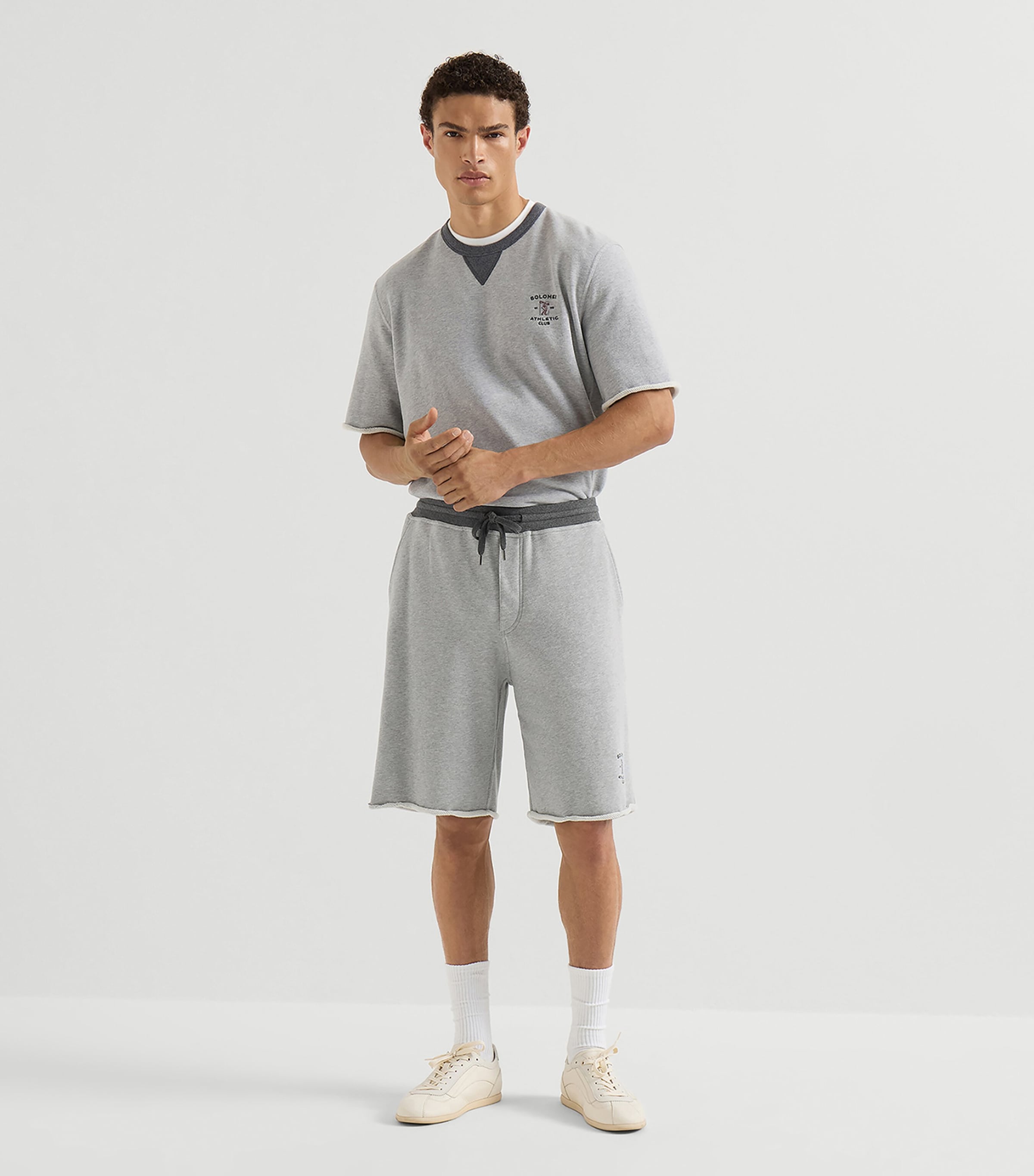 Brunello Cucinelli Mens Cotton Track Bermuda Shorts Image 3
