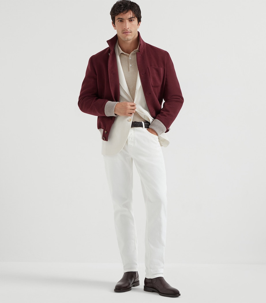 Cashmere Long-Sleeve Polo Sweater CS396 Image 4