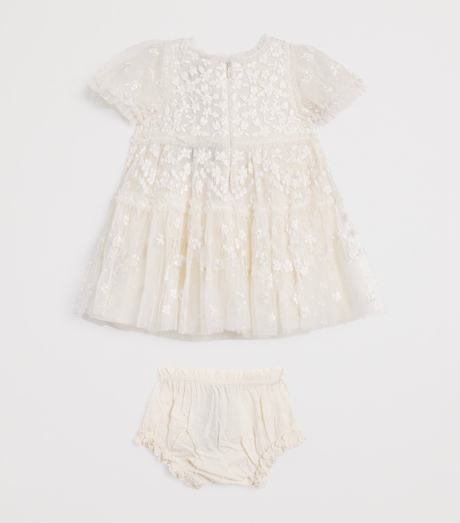 Tulle Garland Ribbon Dress (3-24 Months) CRM CREAM Image 2