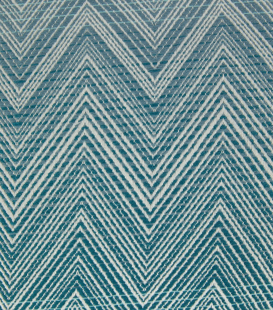 Merino Wool Timmy Throw (130cm x 190cm) 741-TEAL/WHITE Image 2