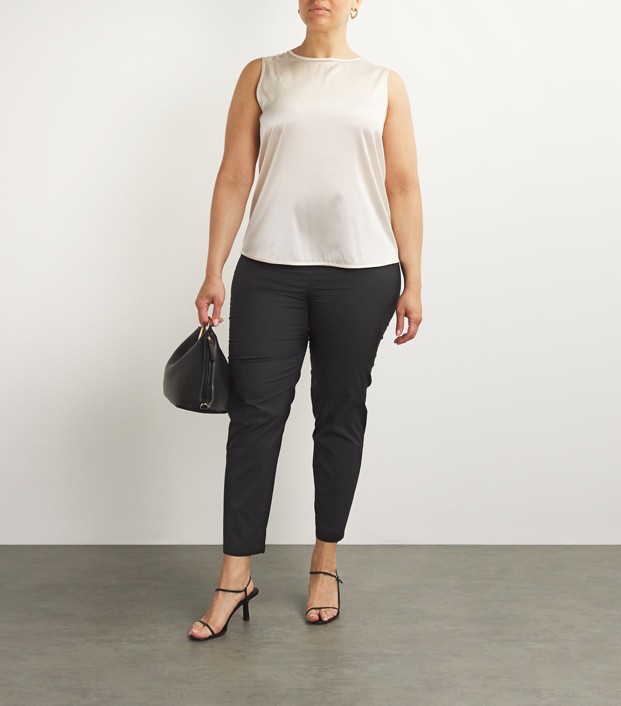 Cotton-Blend Tailored Trousers BLACK Image 2