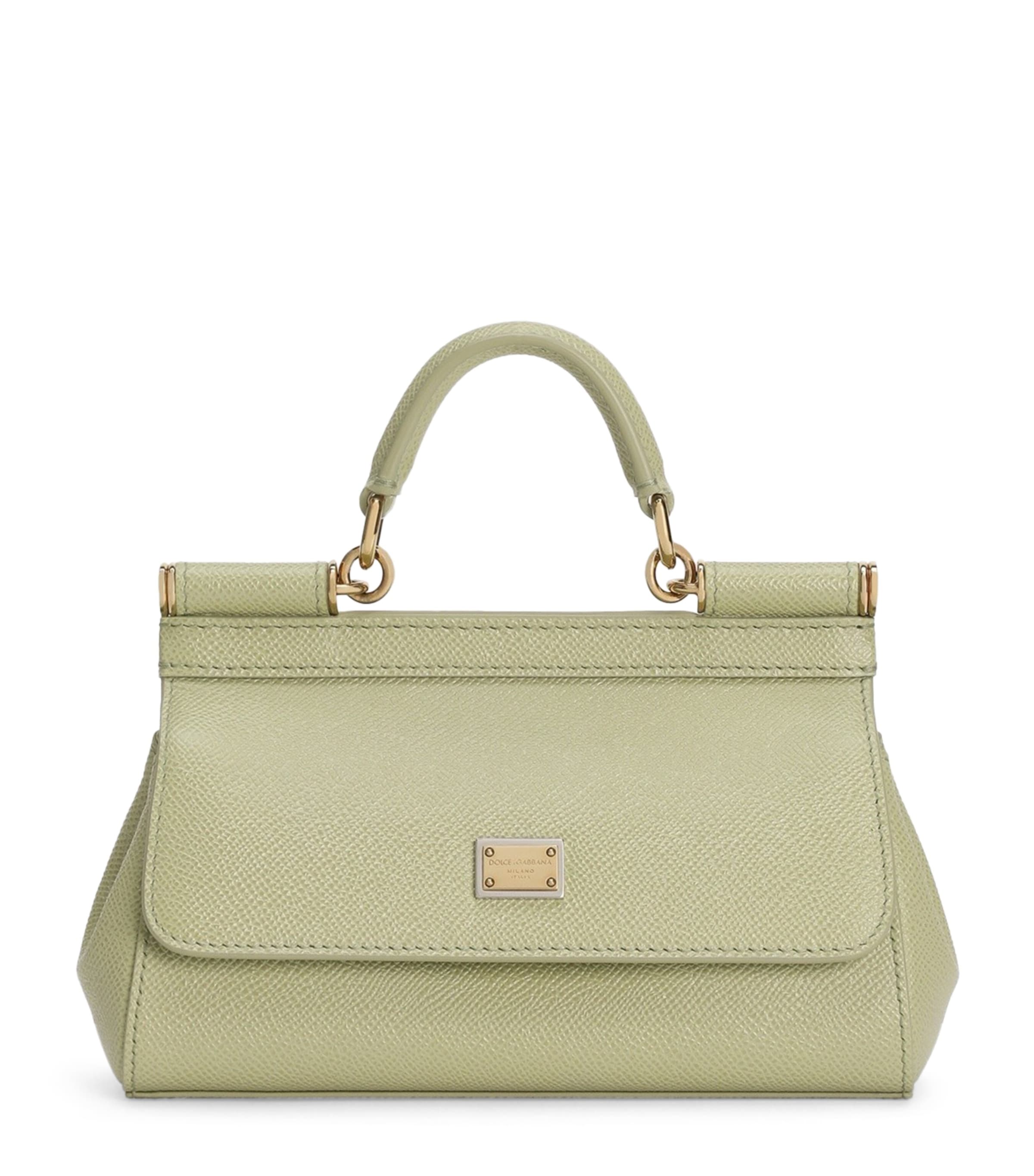 Small Leather Sicily Top-Handle Bag 80527-SAGE GREE Image 1
