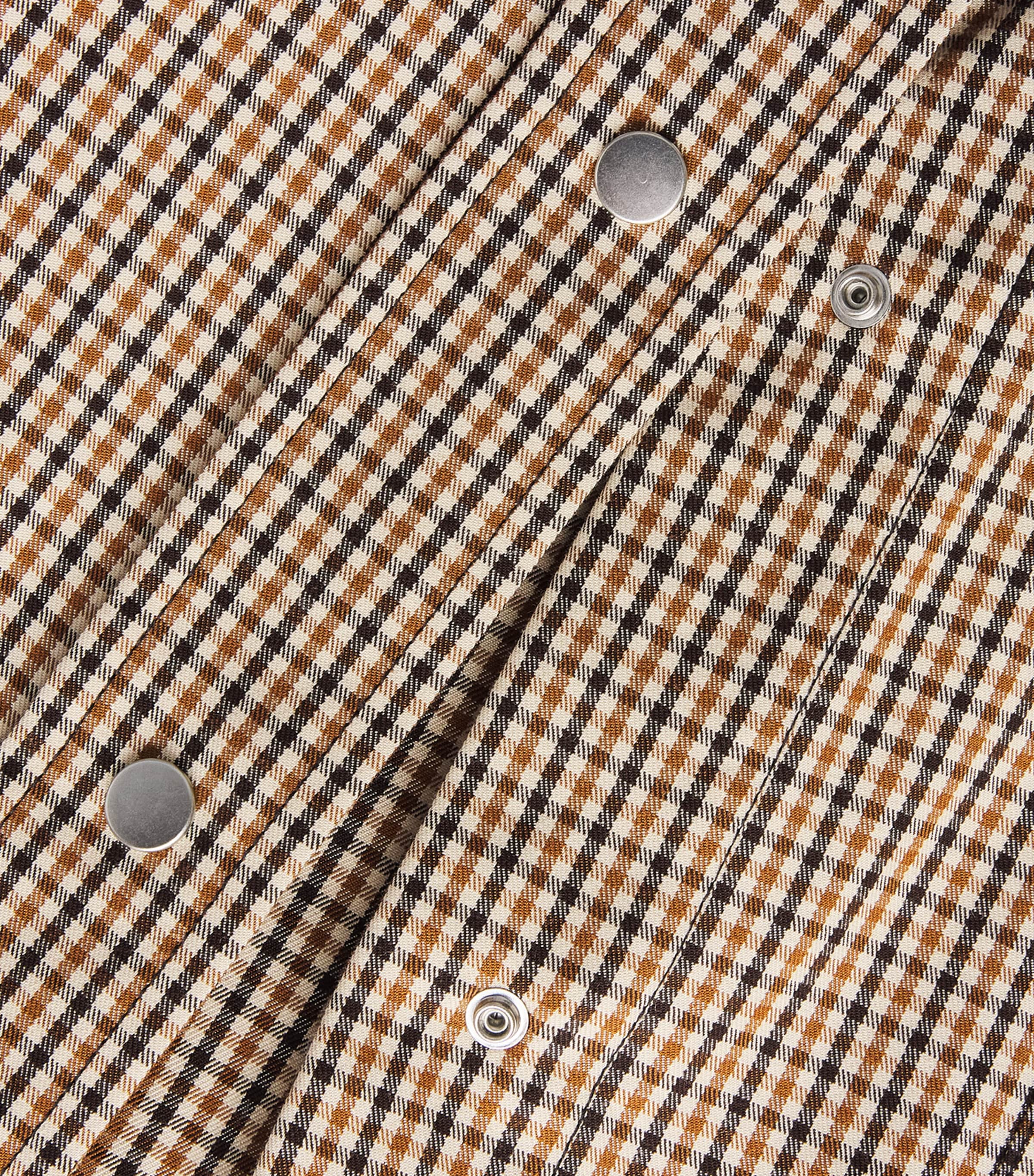 Vince Womens Cotton-Blend Check Shirt Ltwhtstn Chck Image 6