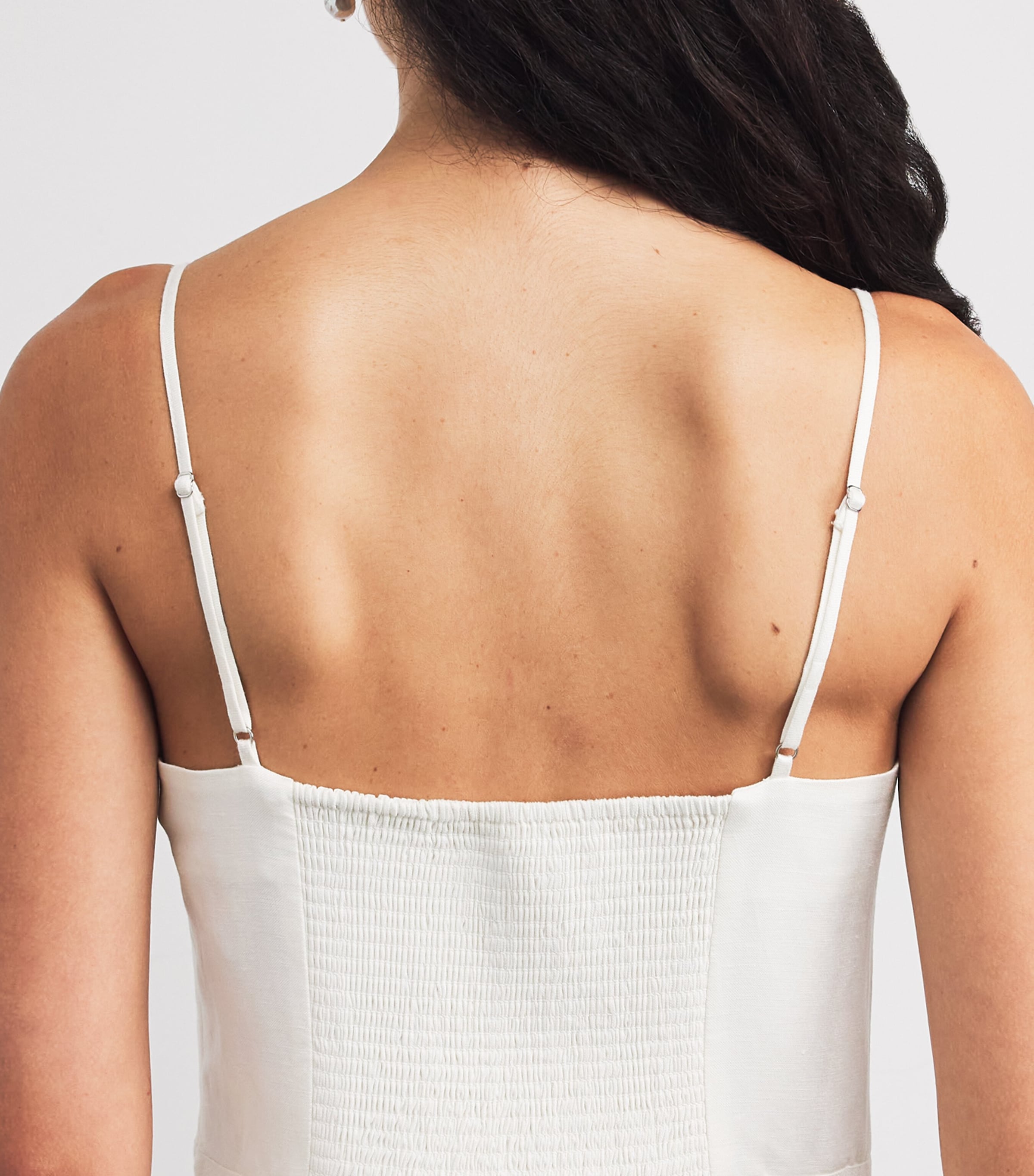 Linen-Blend Embroidered Annabella Midi Dress IVORY Image 5