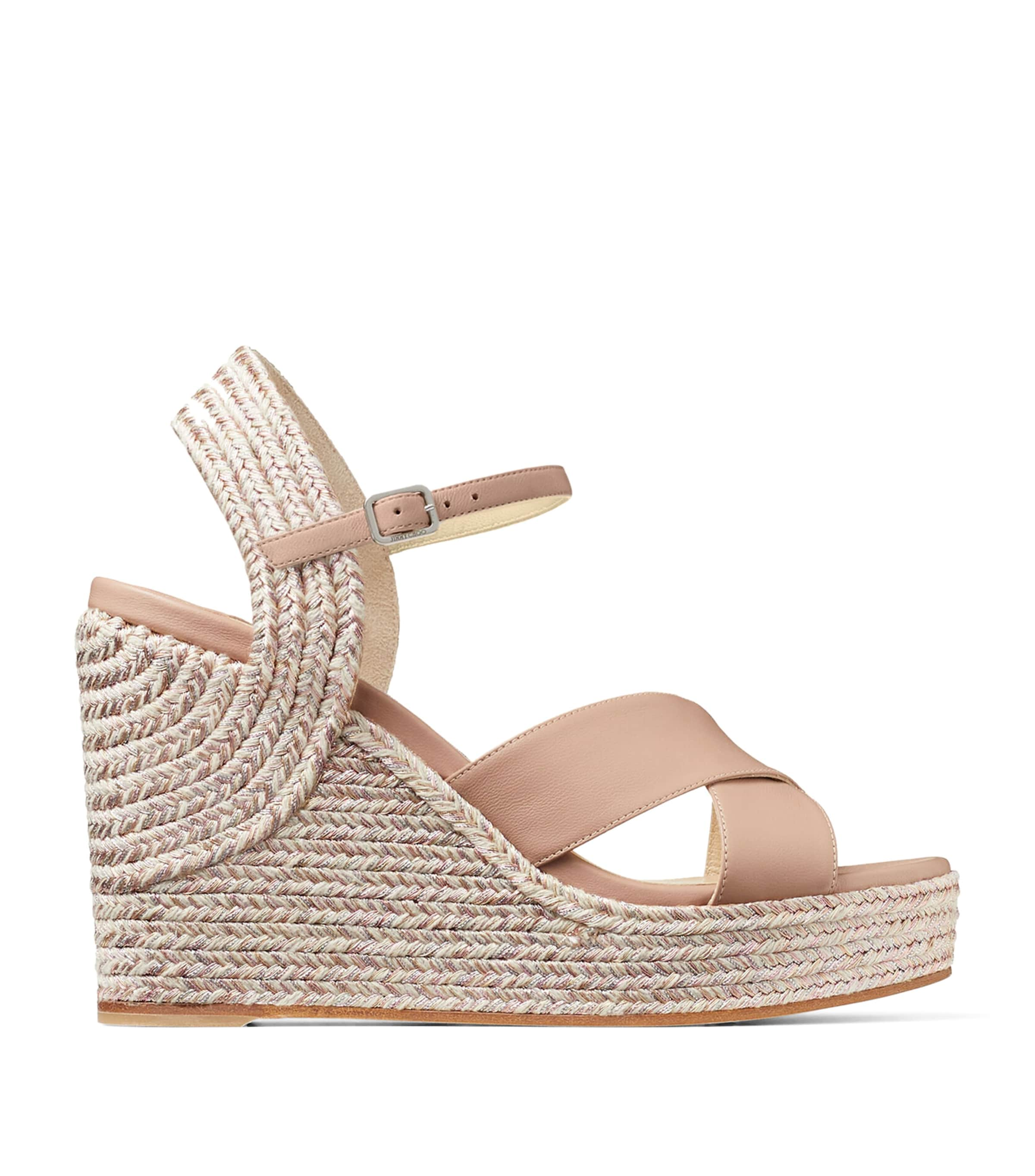 Jimmy Choo Dellena 100 Leather Wedge Sandals | Harrods US