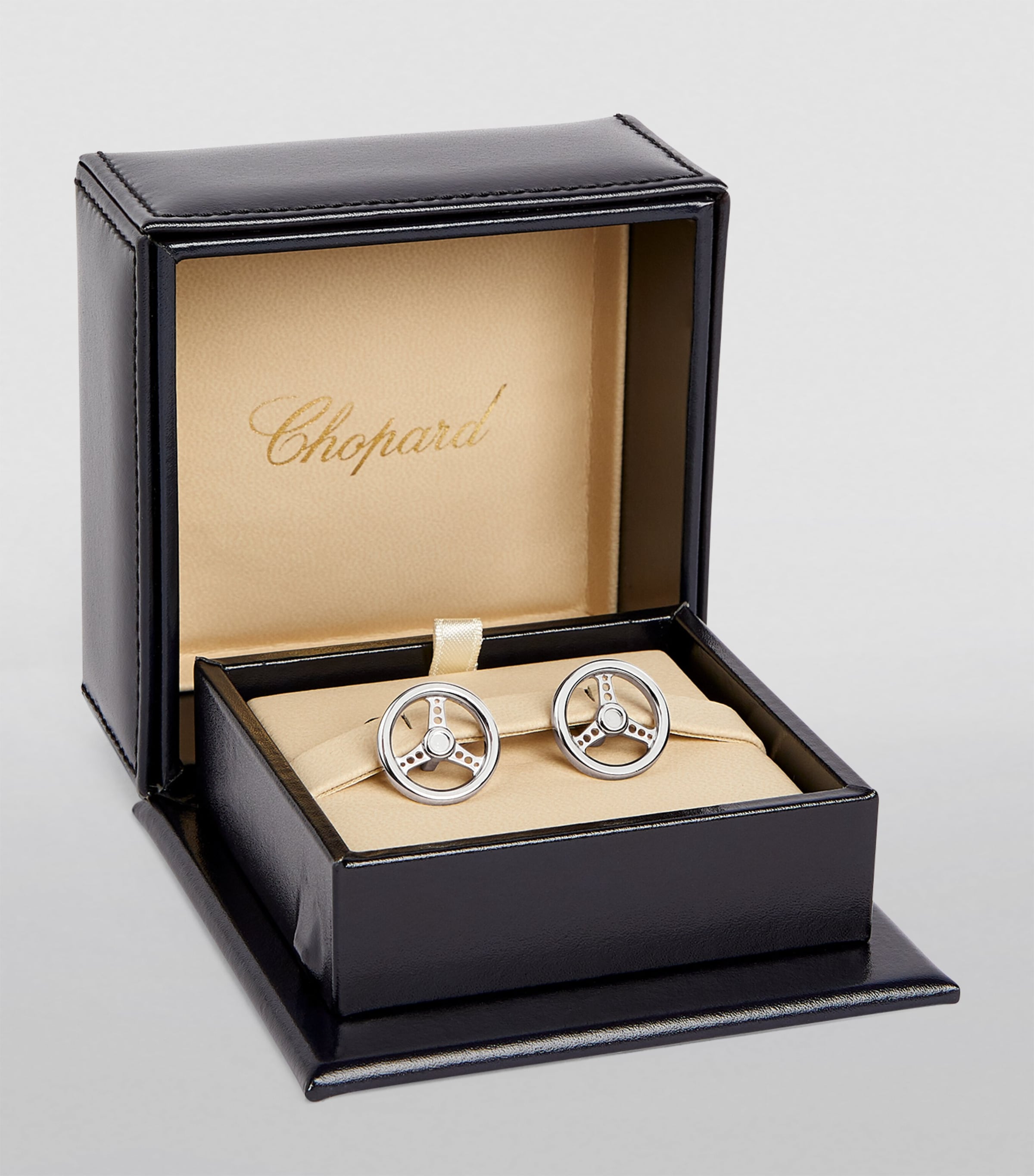 Racing Steering Wheel Cufflinks SILVER Image 2