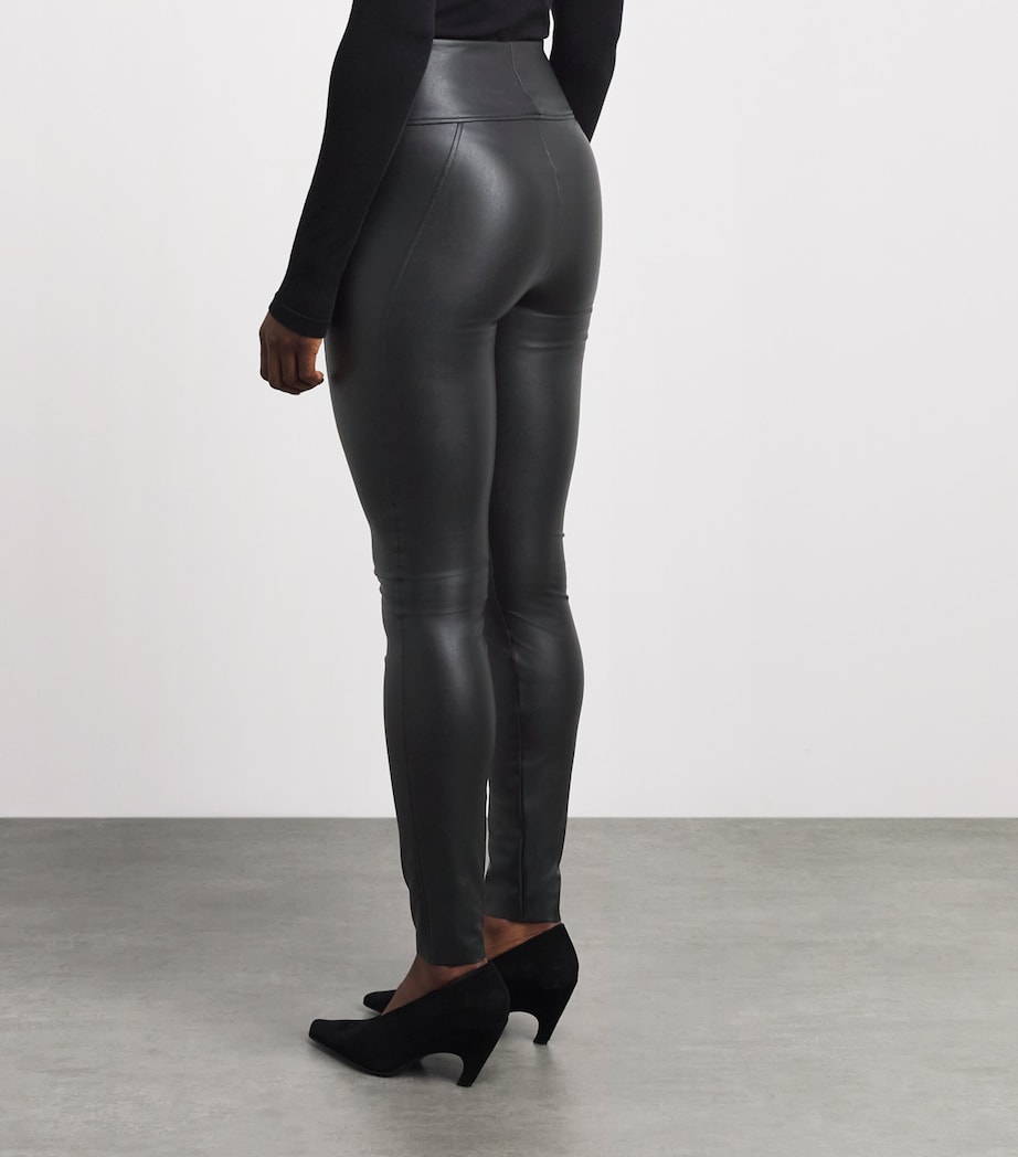 Wolford Womens Faux Leather Edie Leggings Black Image 5