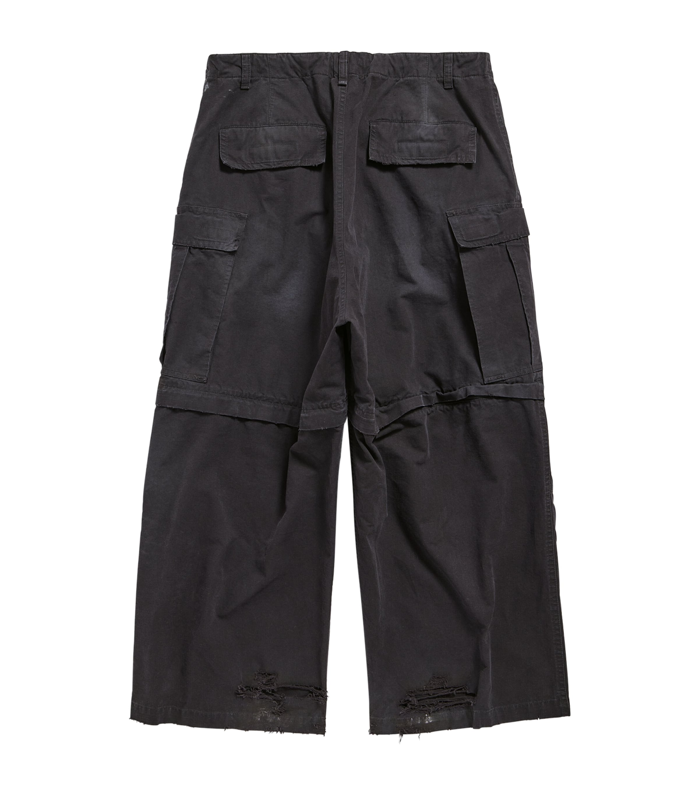 Balenciaga Black Distressed Cargo Trousers | Harrods US