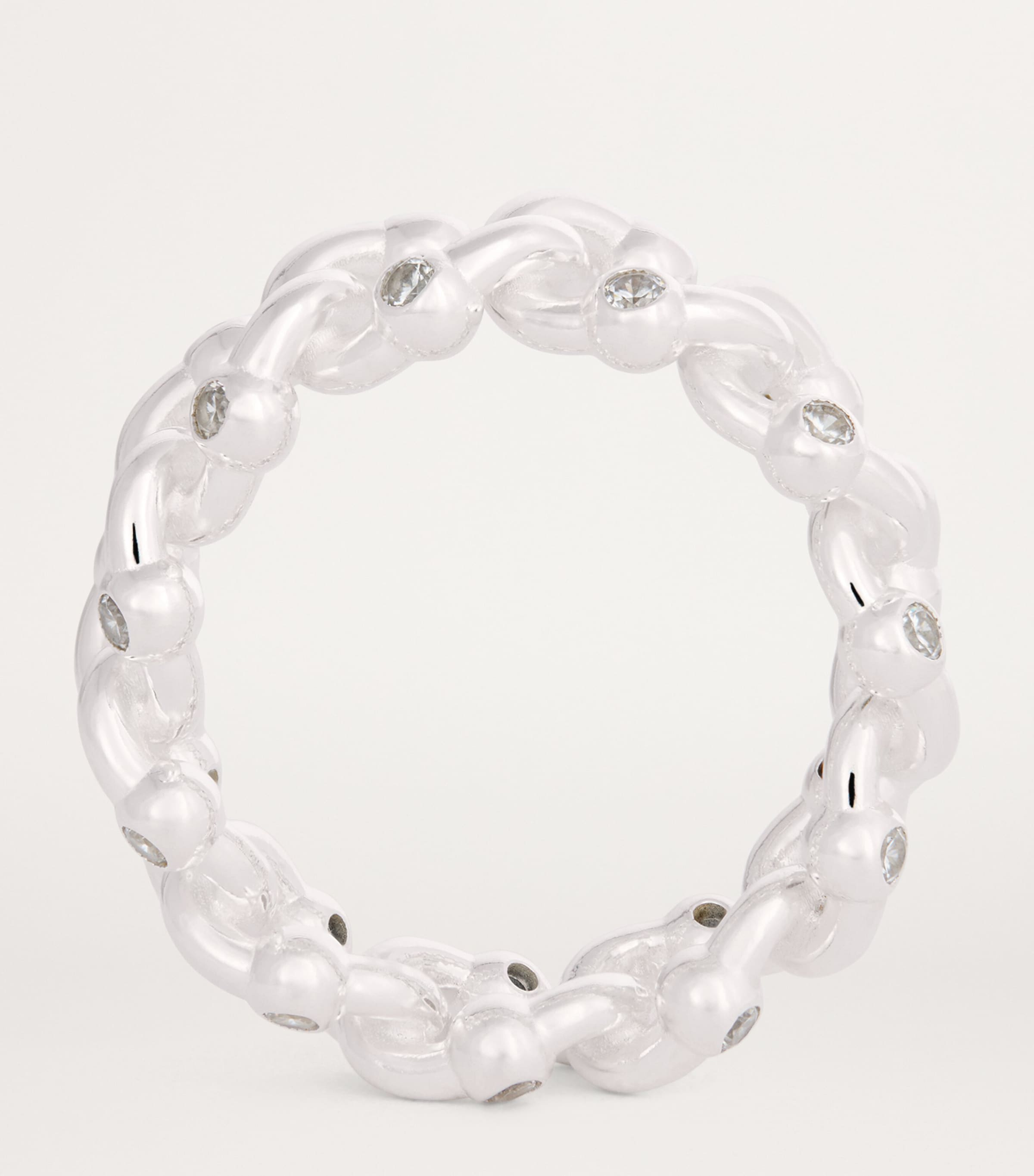 Sterling Silver Formula Chunky Link Ring WHITE Image 3