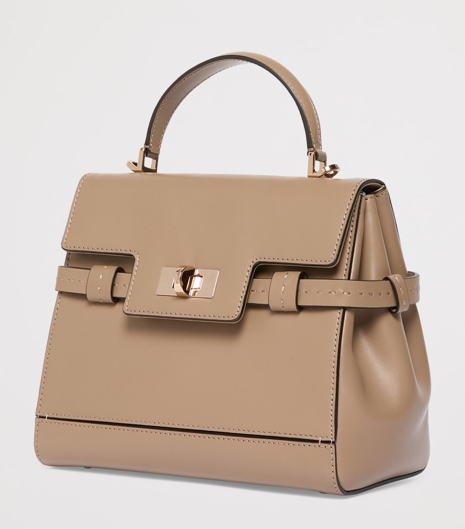 Leather Margaux Top-Handle Bag MUD Image 3