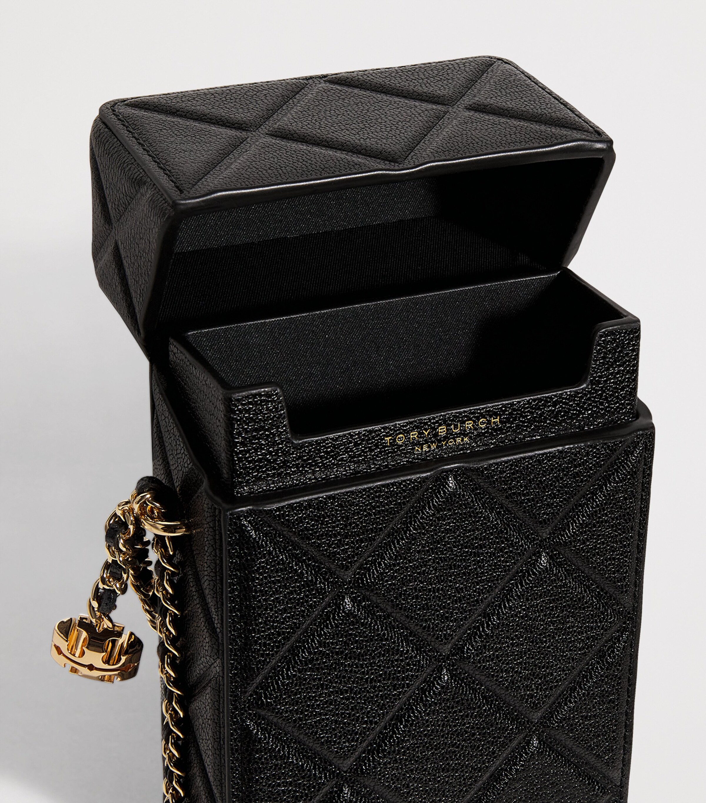 Leather Fleming Phone Cross-Body Bag 001 BLACK Image 4