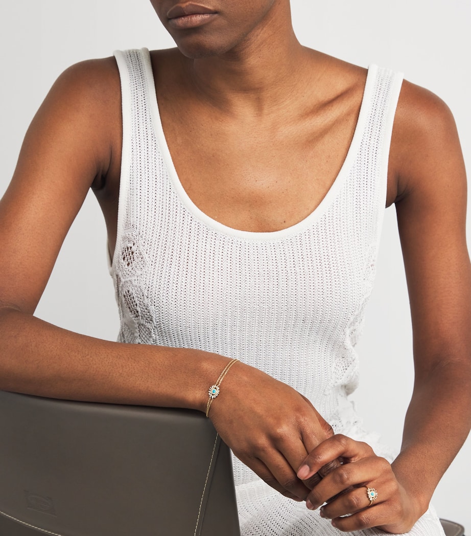 Yellow Gold and Turquoise Evil Eye Chain Bracelet 18K YG/TURQ Image 5