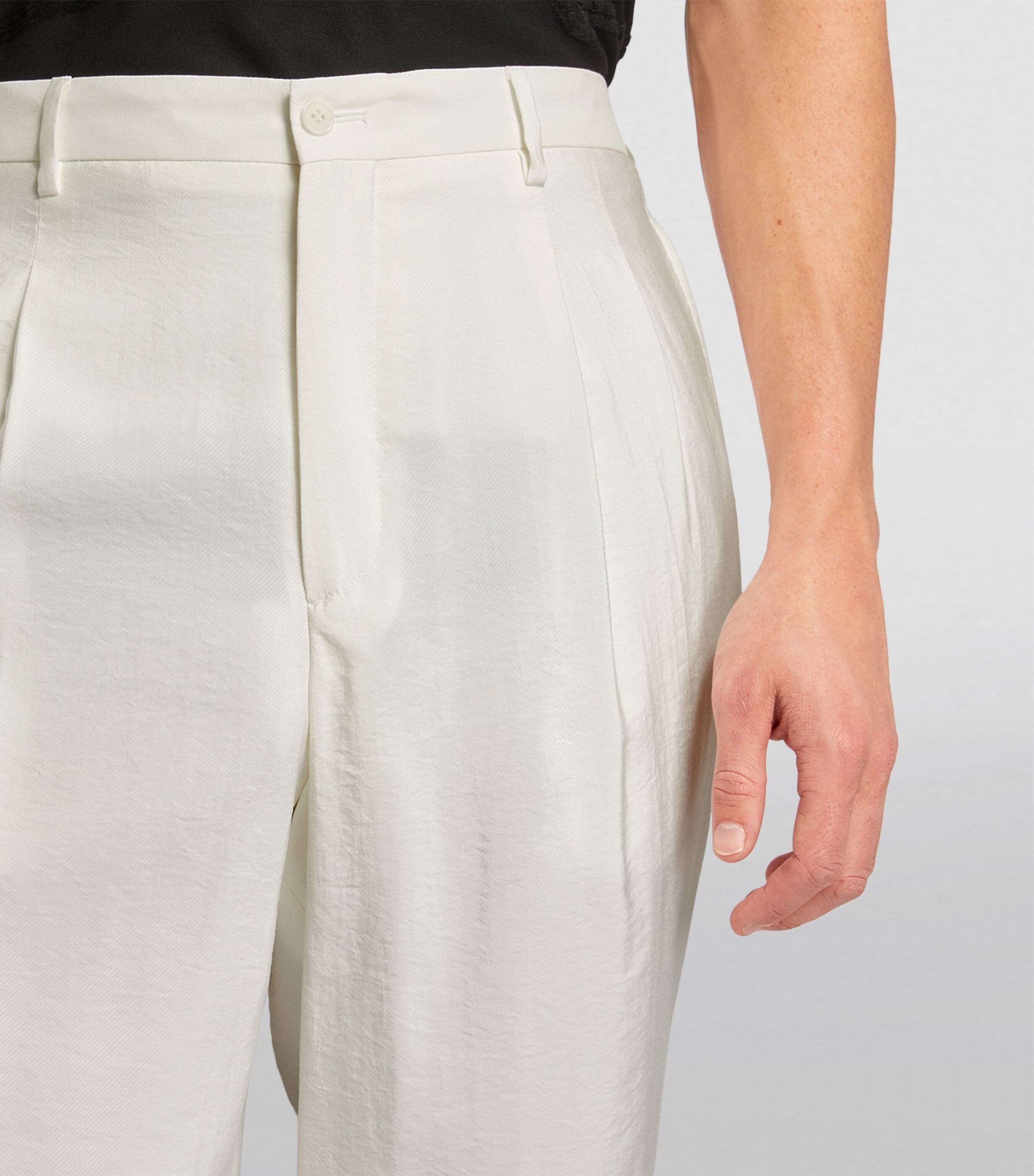 Silk-Blend Tailored Trousers U0BN Image 6