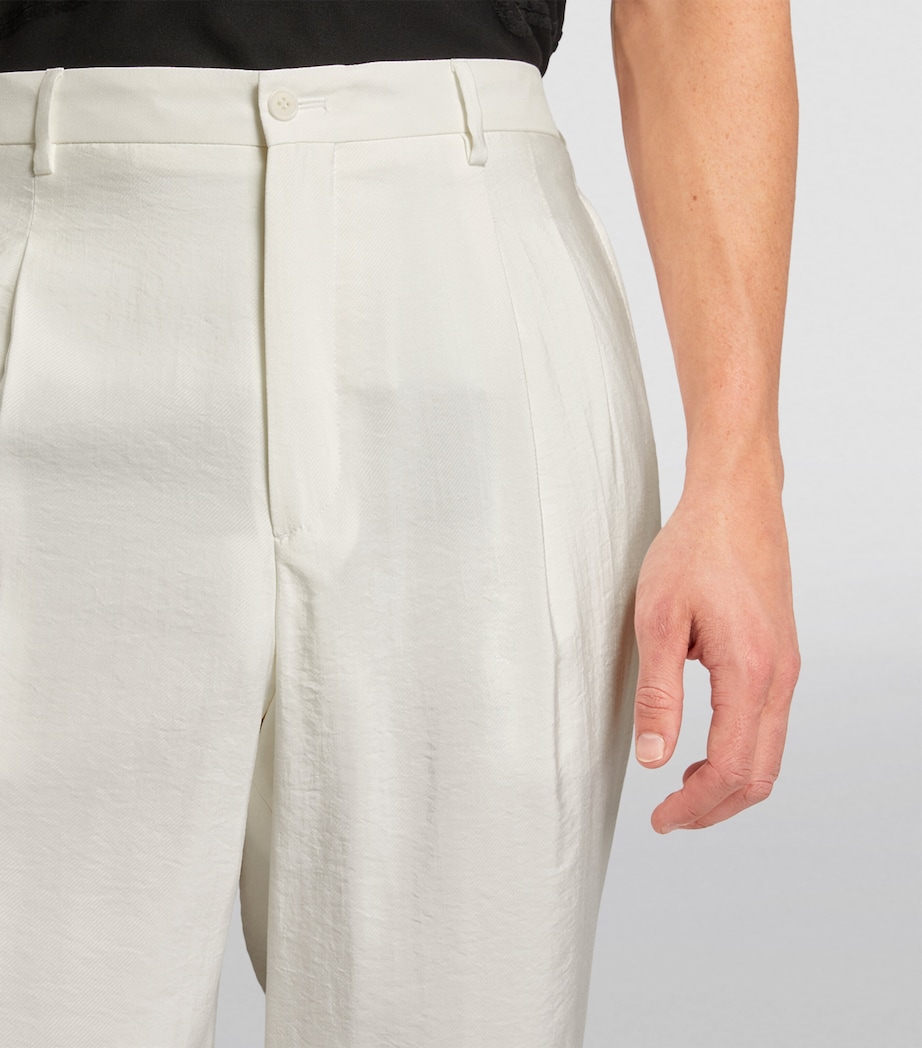 Silk-Blend Tailored Trousers U0BN Image 6