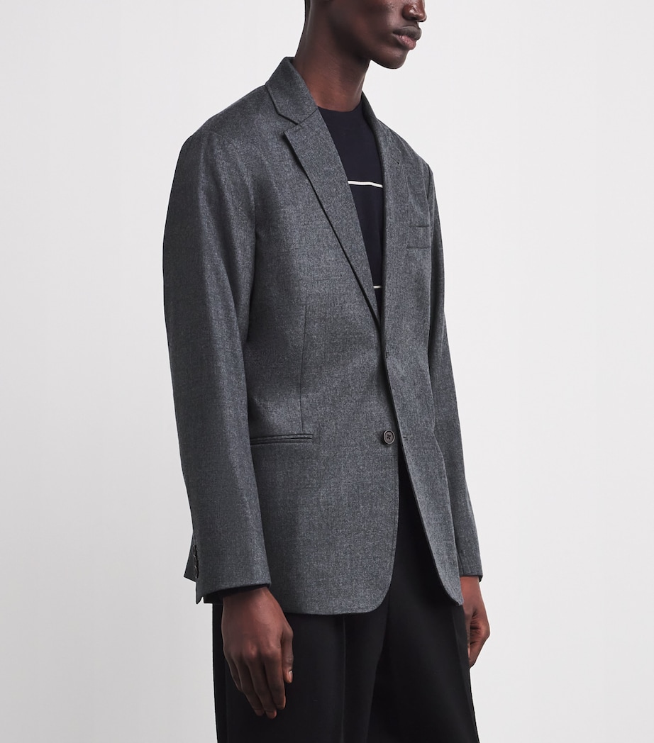 Virgin Wool Single-Breasted Blazer O8019 Image 3