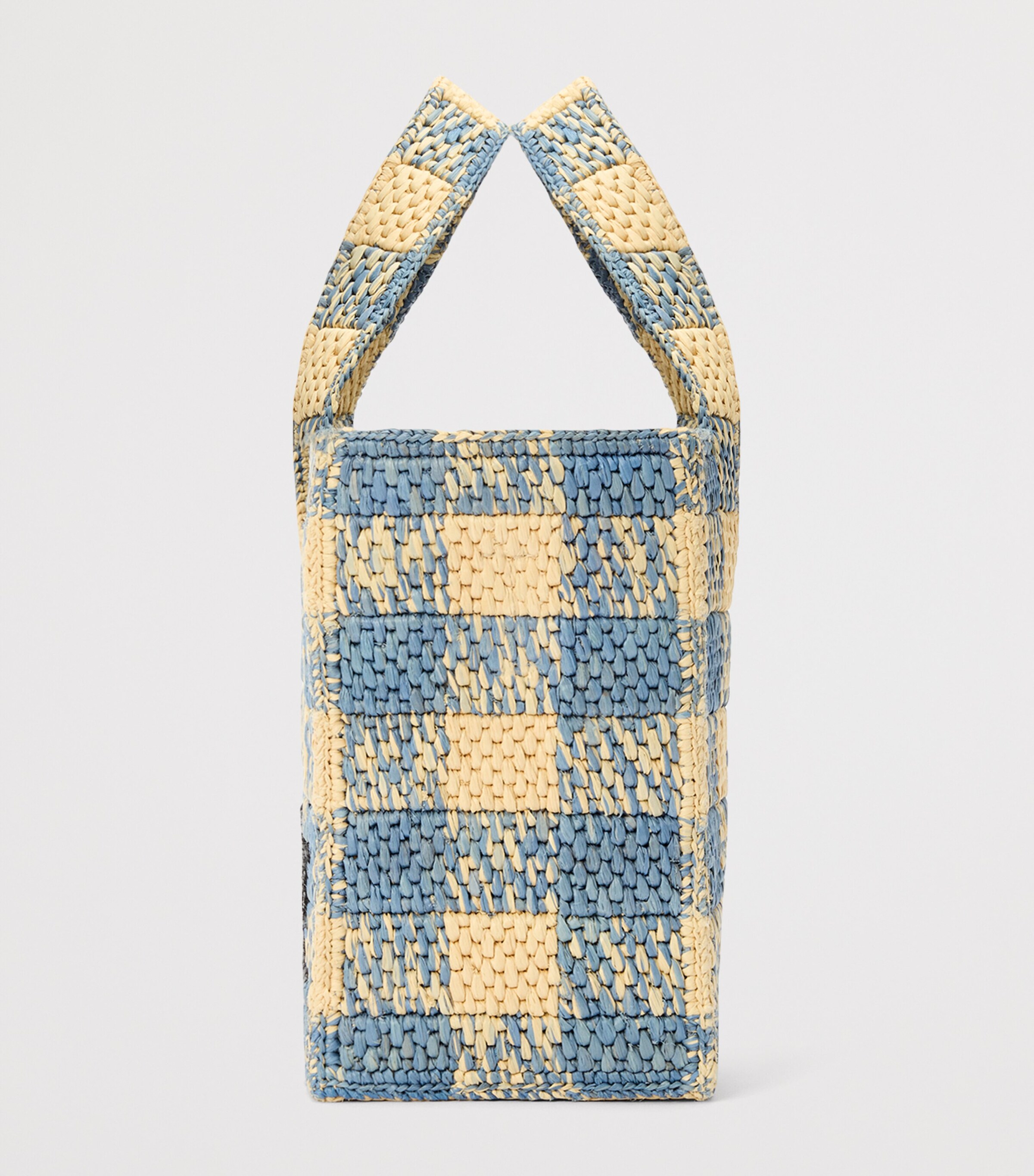 LOEWE x Paula's Ibiza Small Gingham Font Tote Bag Natural/light Blue Image 3