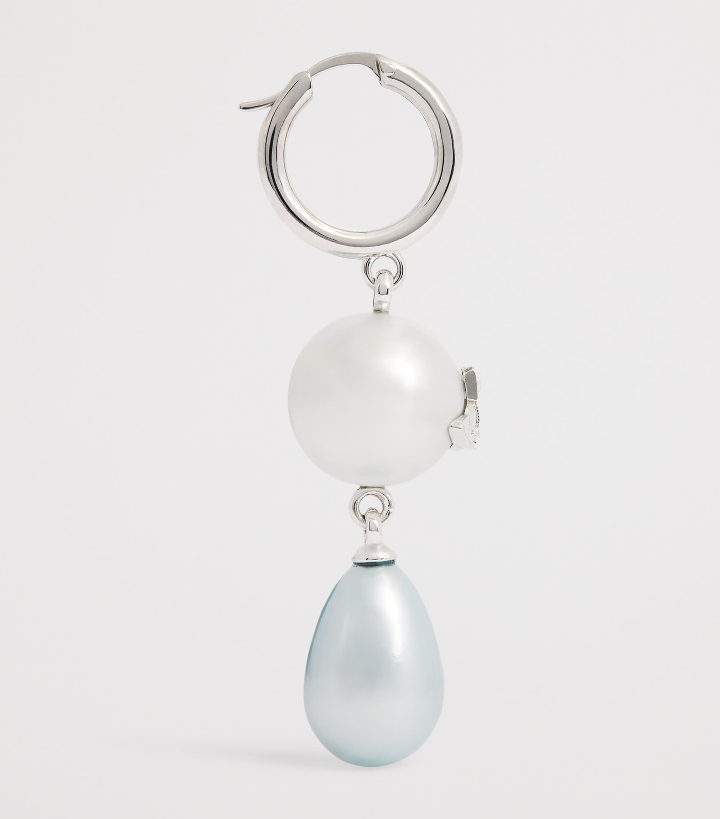 Vivienne Westwood Faux Pearl Martha Drop Earrings Platnium/light Blue Image 4