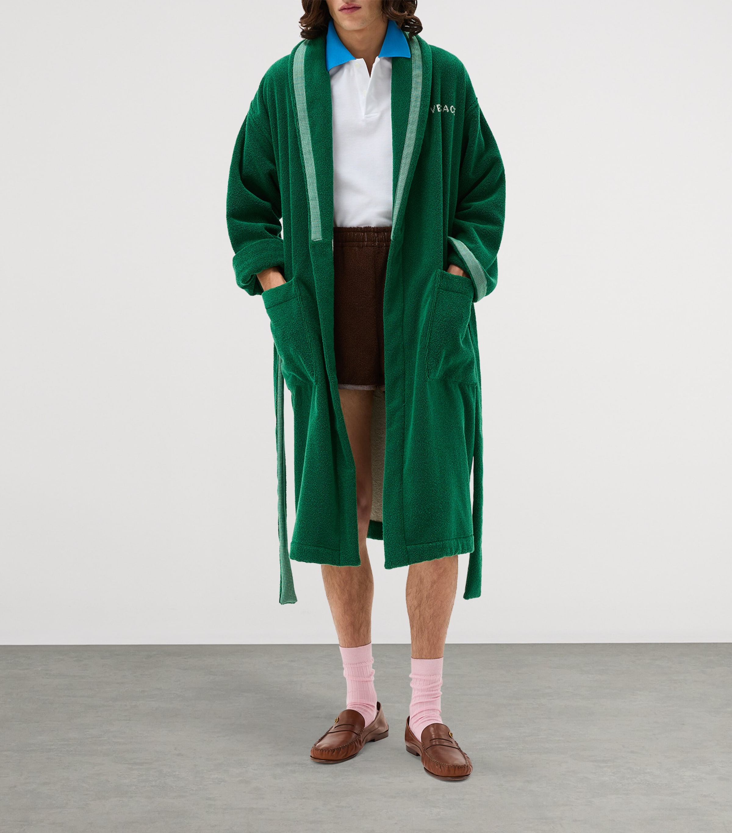 Versace Cotton Medusa Robe (XL) Green/white Image 2