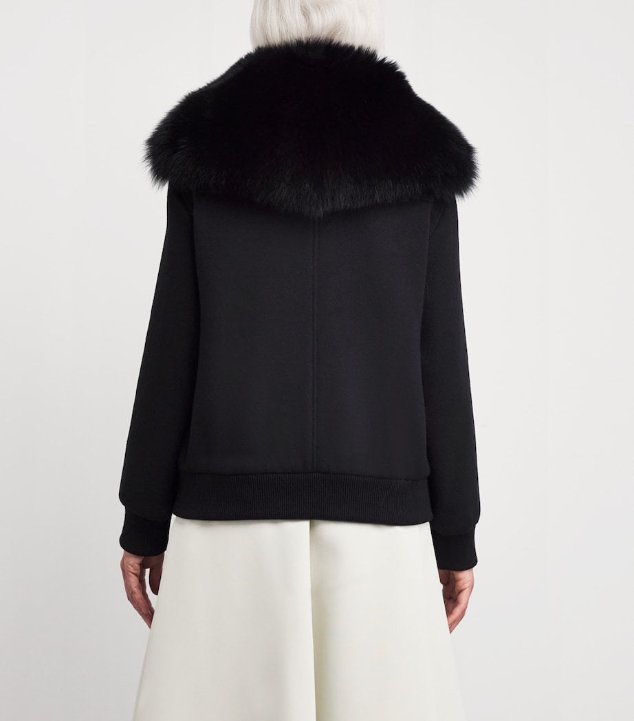 Wool-Cashmere Fur-Trim Jacket C99 Image 4