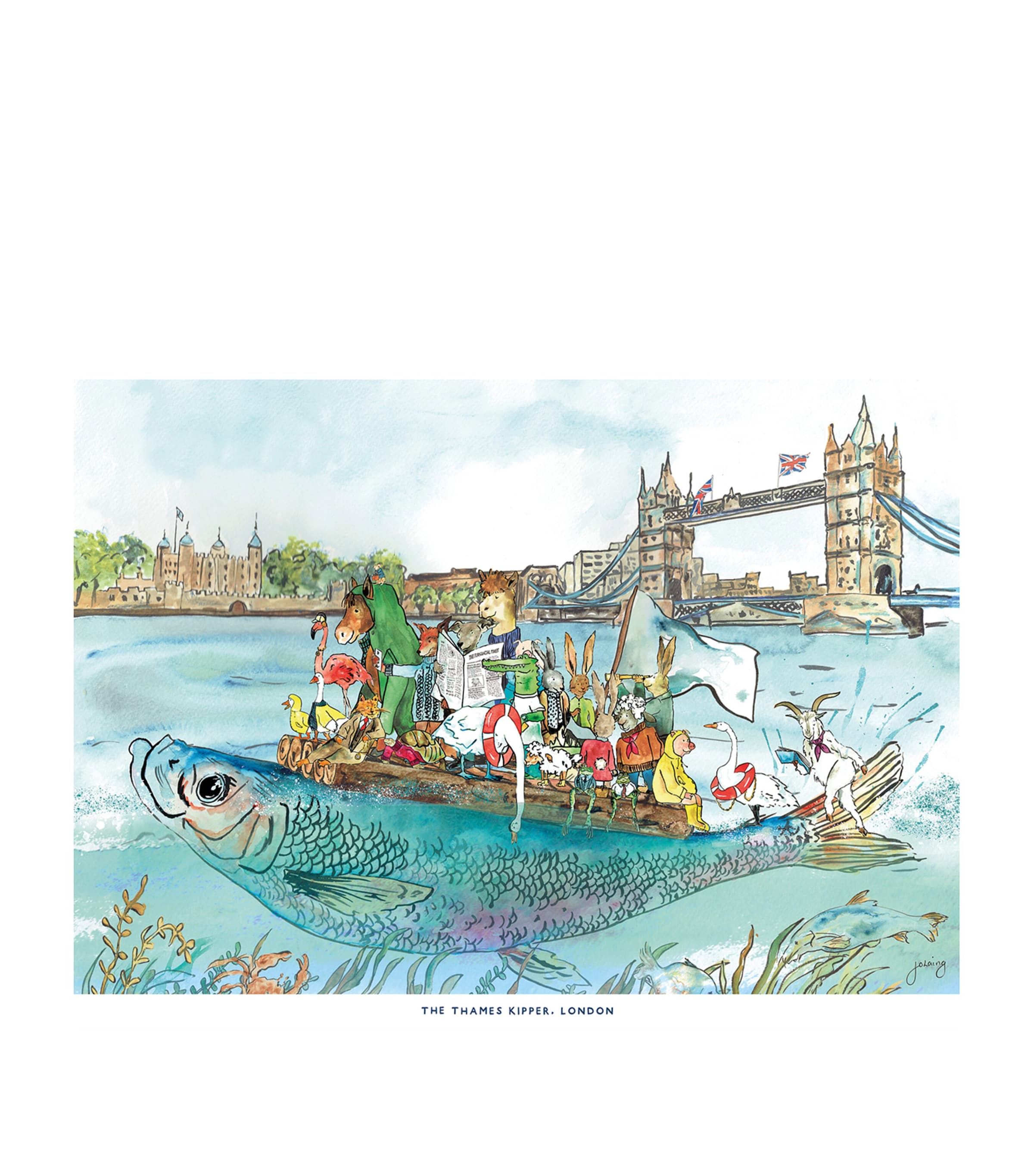 Thames Kipper Print (42cm x 59cm) MULTI Image 1