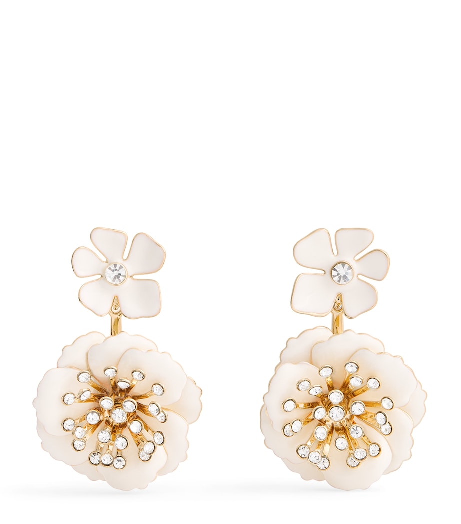 Carolina Herrera Statement Floral Drop Earrings White Image 1
