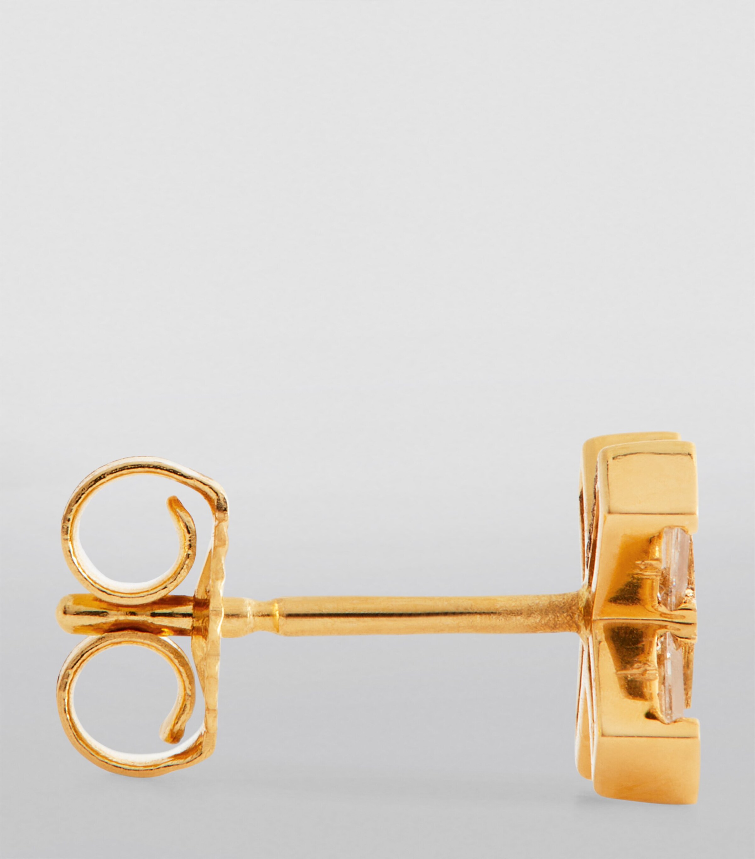 Yellow Gold and Diamond Exploding X Stud Earrings YELLOW GOLD Image 3