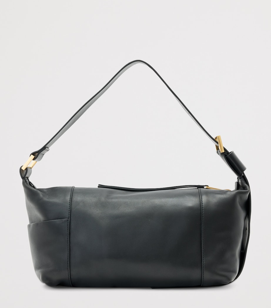 Leather Vega Shoulder Bag BLACK Image 3