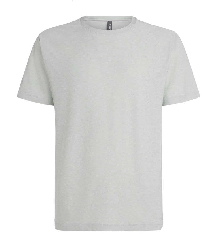 VUORI Mens Strato Tech T-Shirt Mbh Storm Blu Heathr Image 1