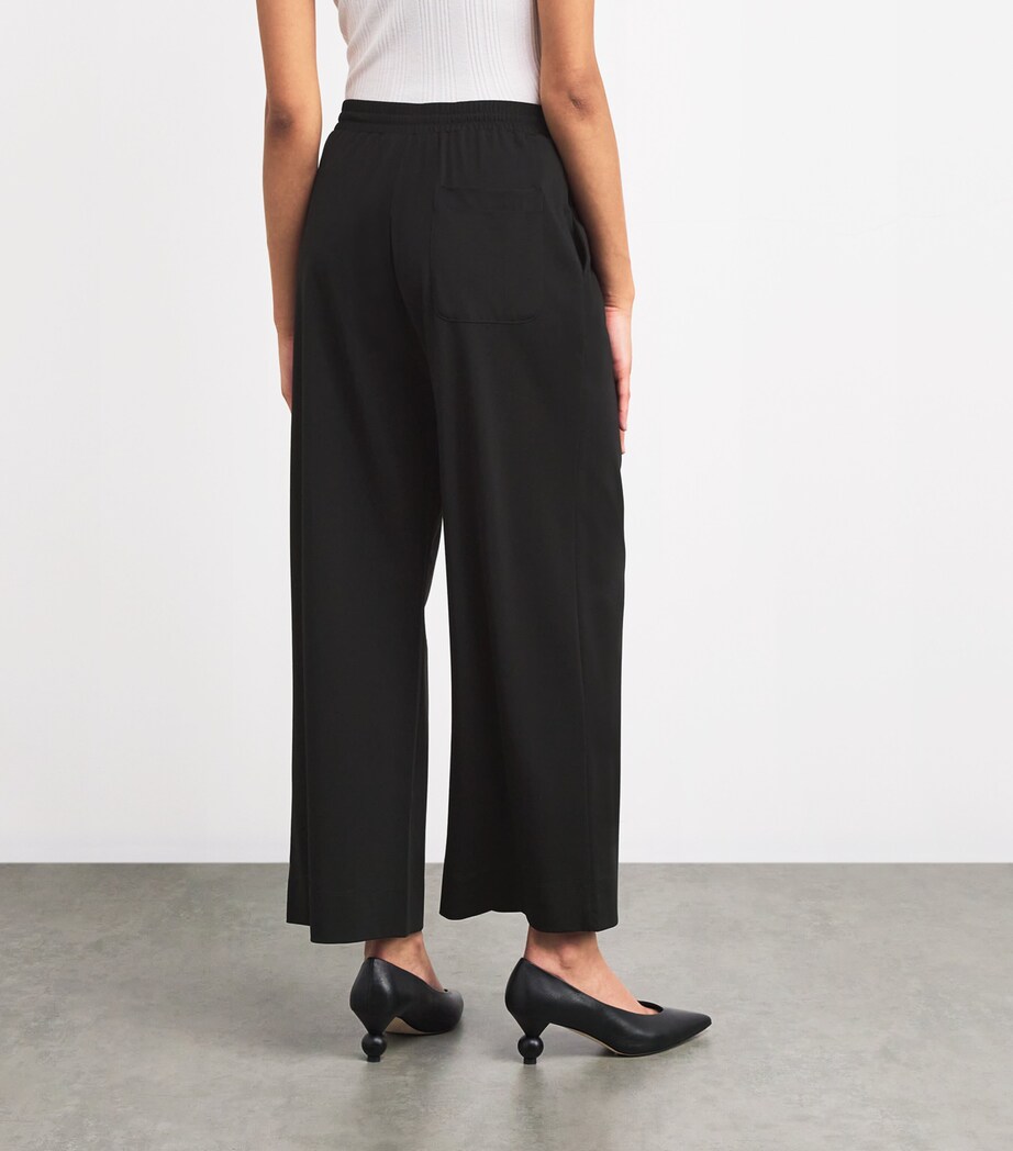 Drawstring Wide-Leg Trousers BLACK Image 4