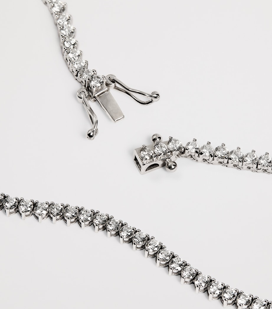 White Gold and Diamond Tennis Necklace (5.25ct) WHITE GOLD Image 4