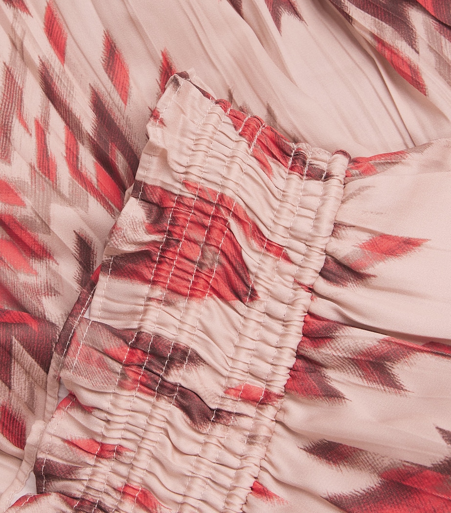 Satin Pleated Lyra Wide-Leg Trousers 2958GAM TAN MULTI Image 2