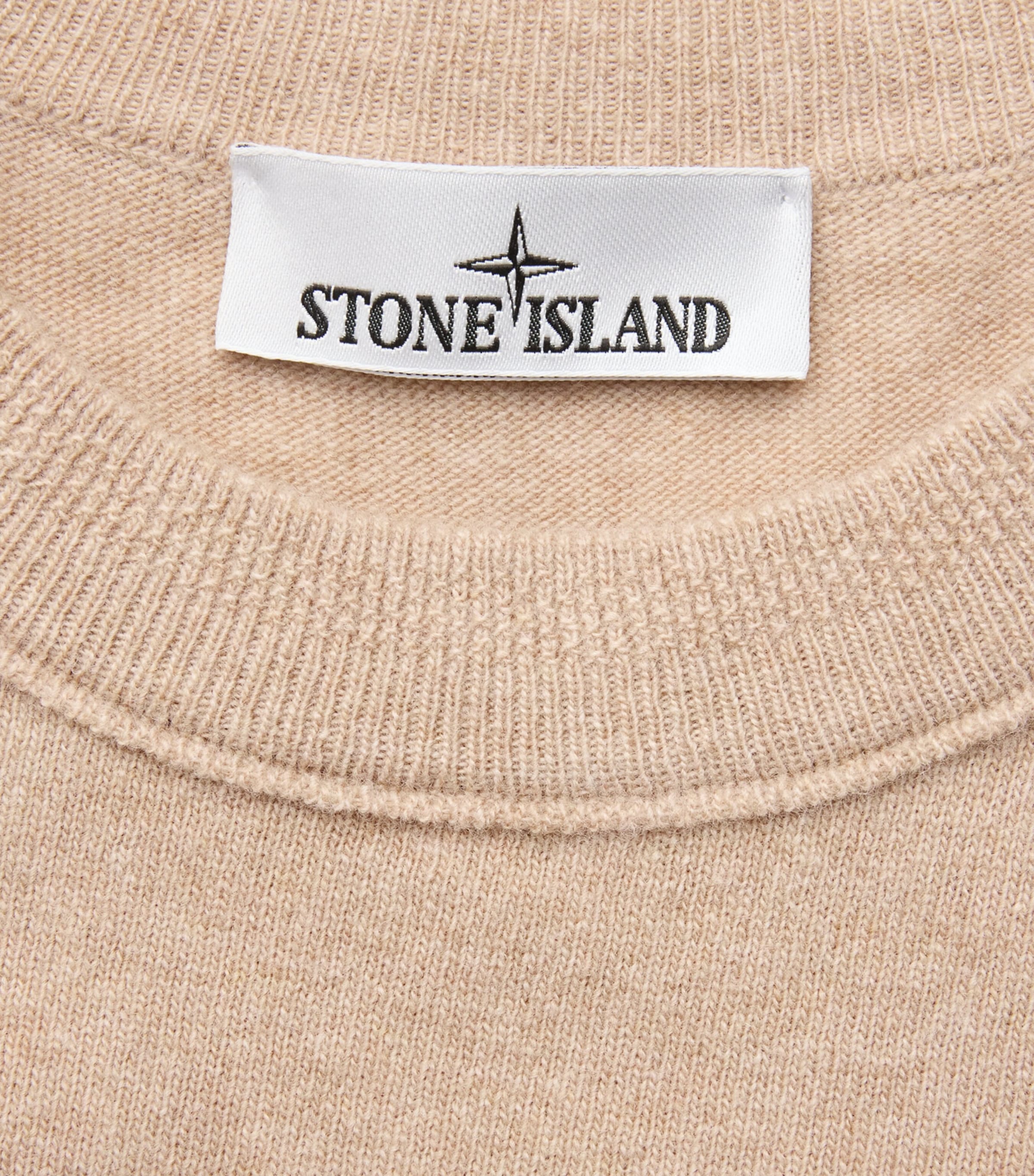 Stone Island Mens Virgin Wool Compass Logo Sweater Image 6