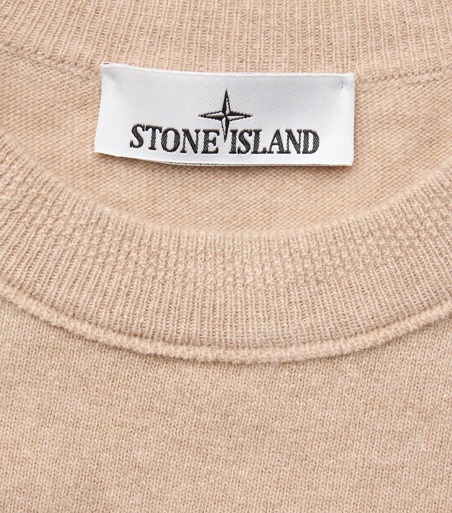 Stone Island Mens Virgin Wool Compass Logo Sweater Image 6