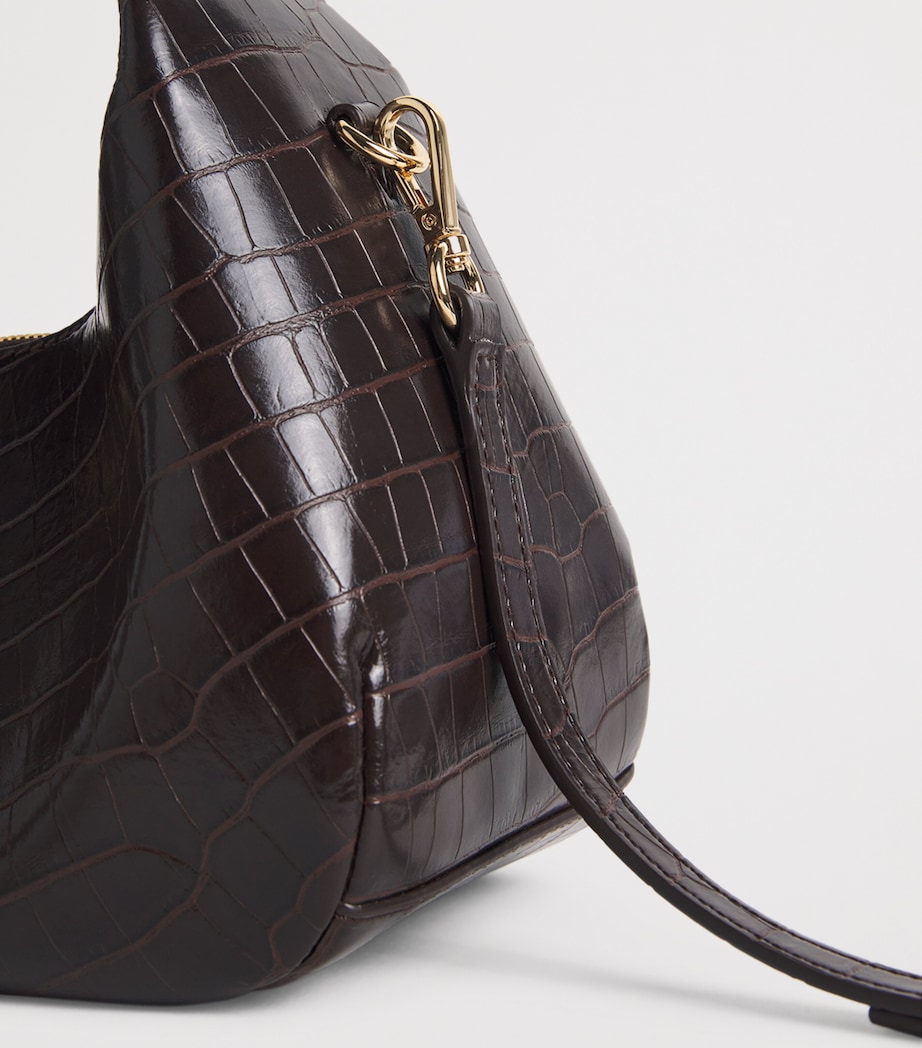 Mini Croc-Embossed Top-Handle Bag 890 CHOCOLATFONDANT Image 4