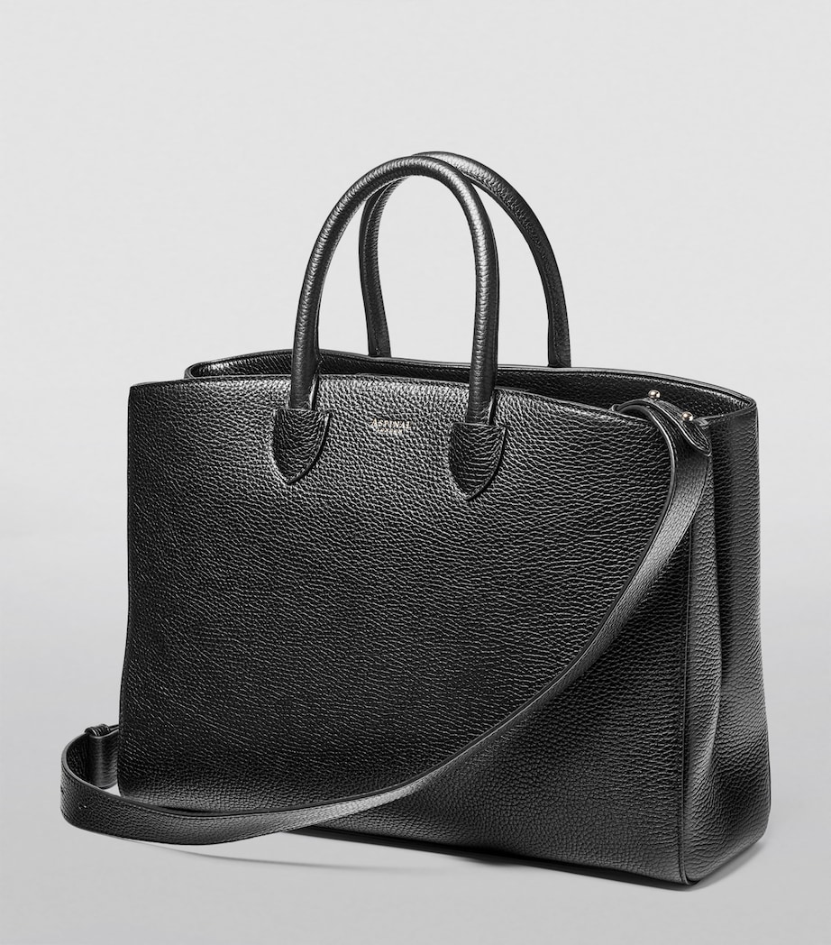Leather Madison Tote Bag BLACK Image 5