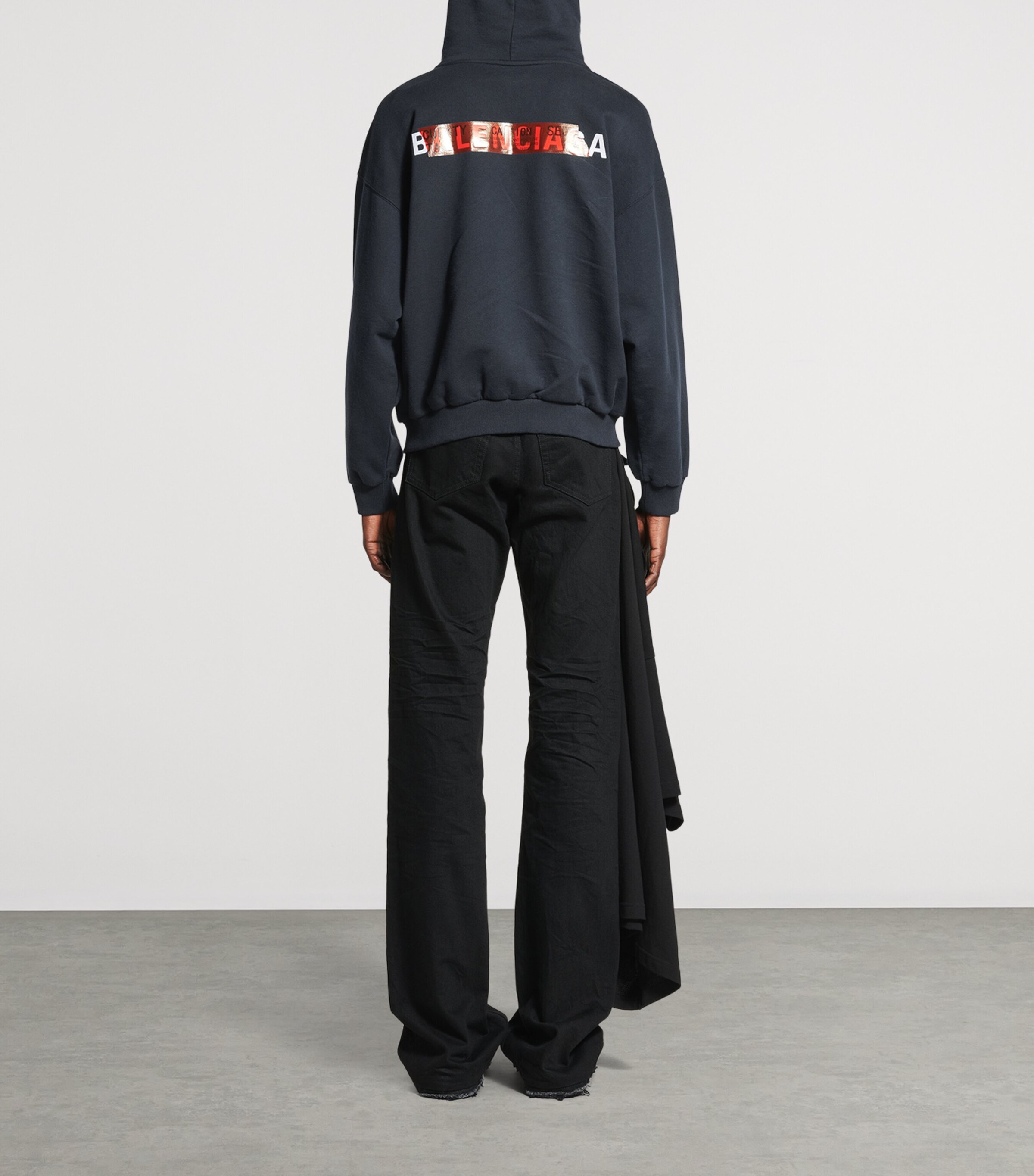 Balenciaga Mens Cotton Caution Hoodie Image 5