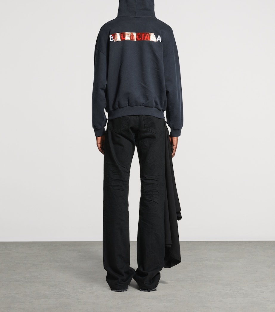Balenciaga Mens Cotton Caution Hoodie Image 5