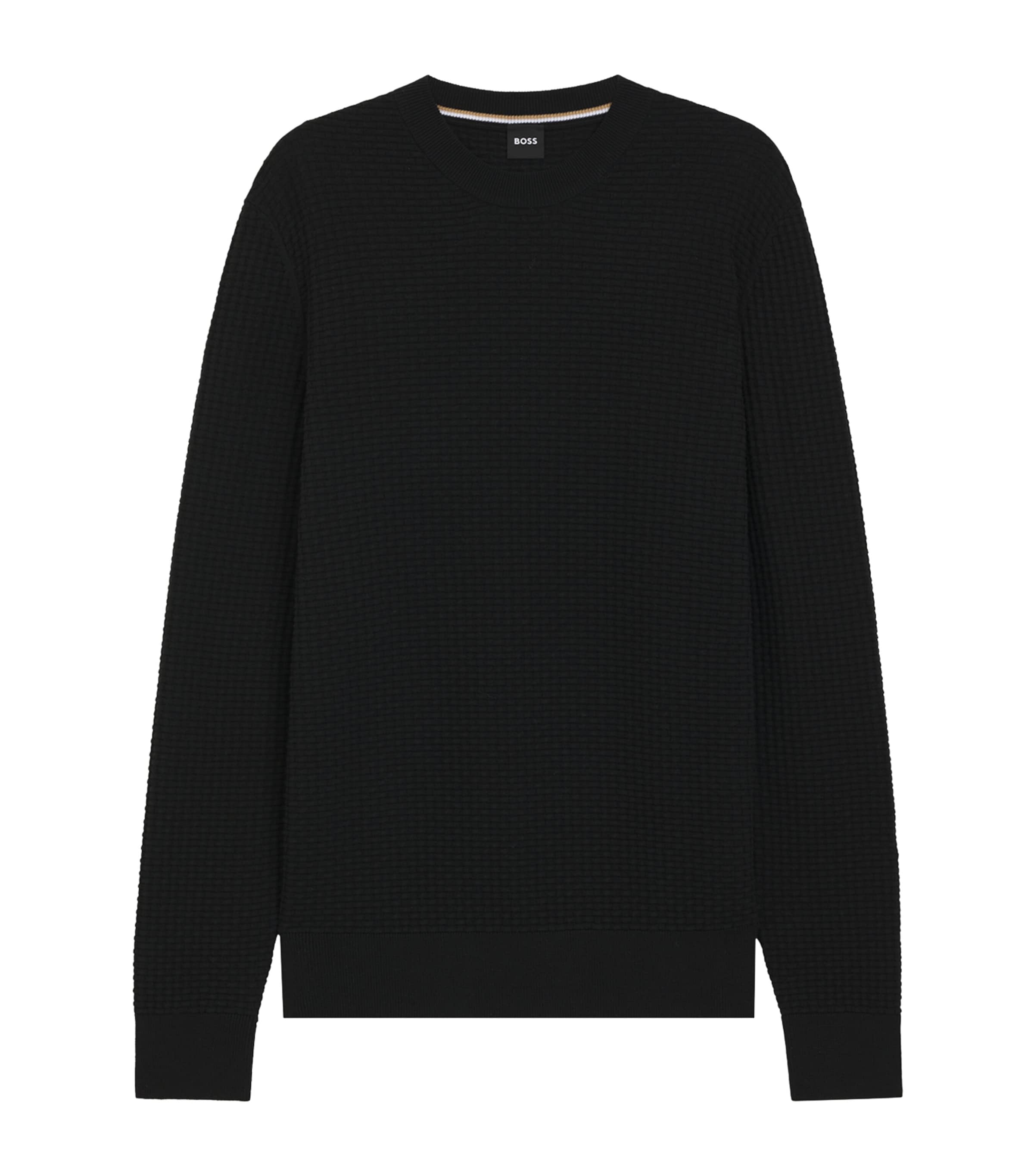 BOSS Mens Cotton Textured Sweater Image 1