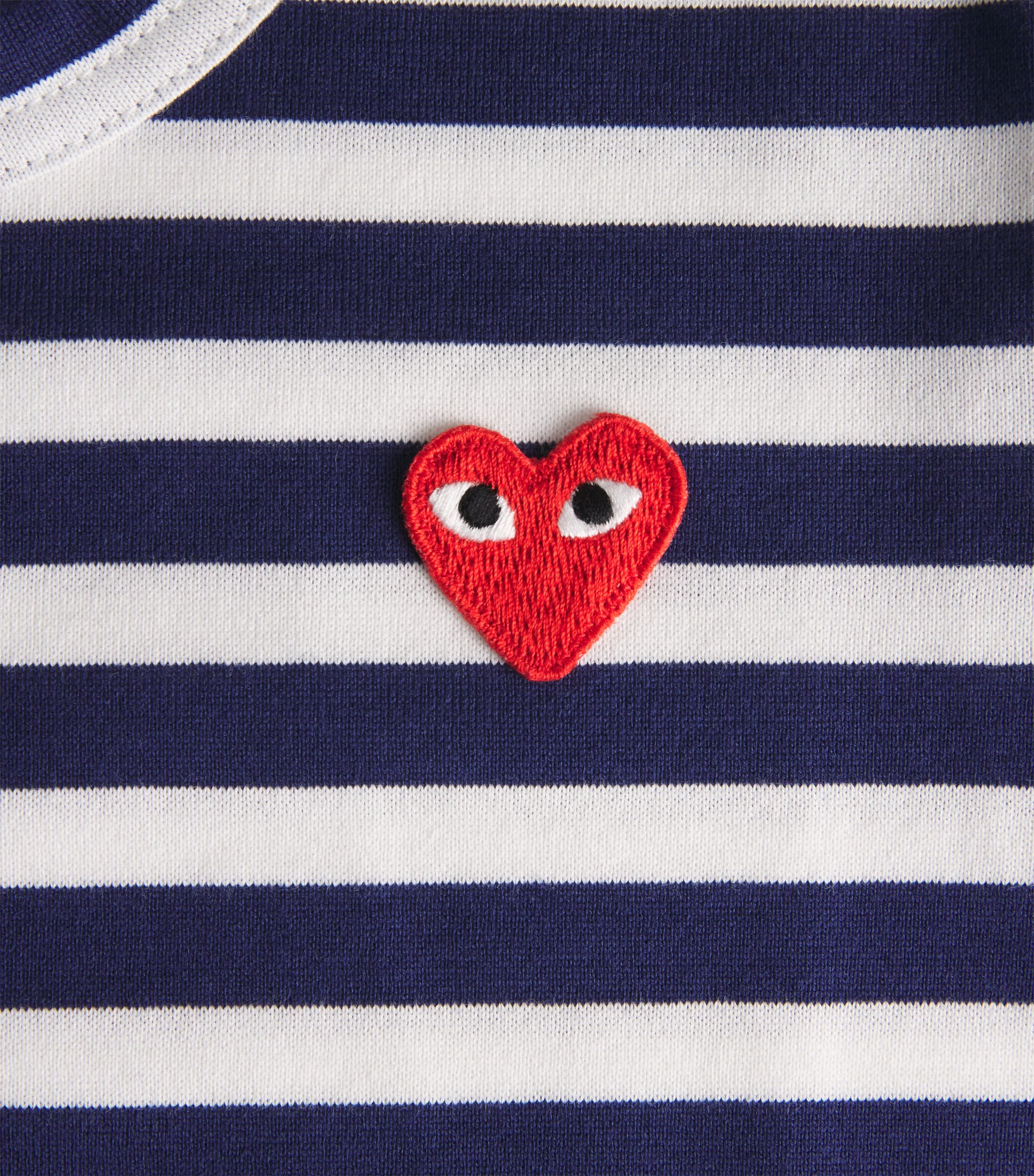 Comme Des Garçons Cotton Stripe Heart Logo T-Shirt (2-6 Years) Image 3