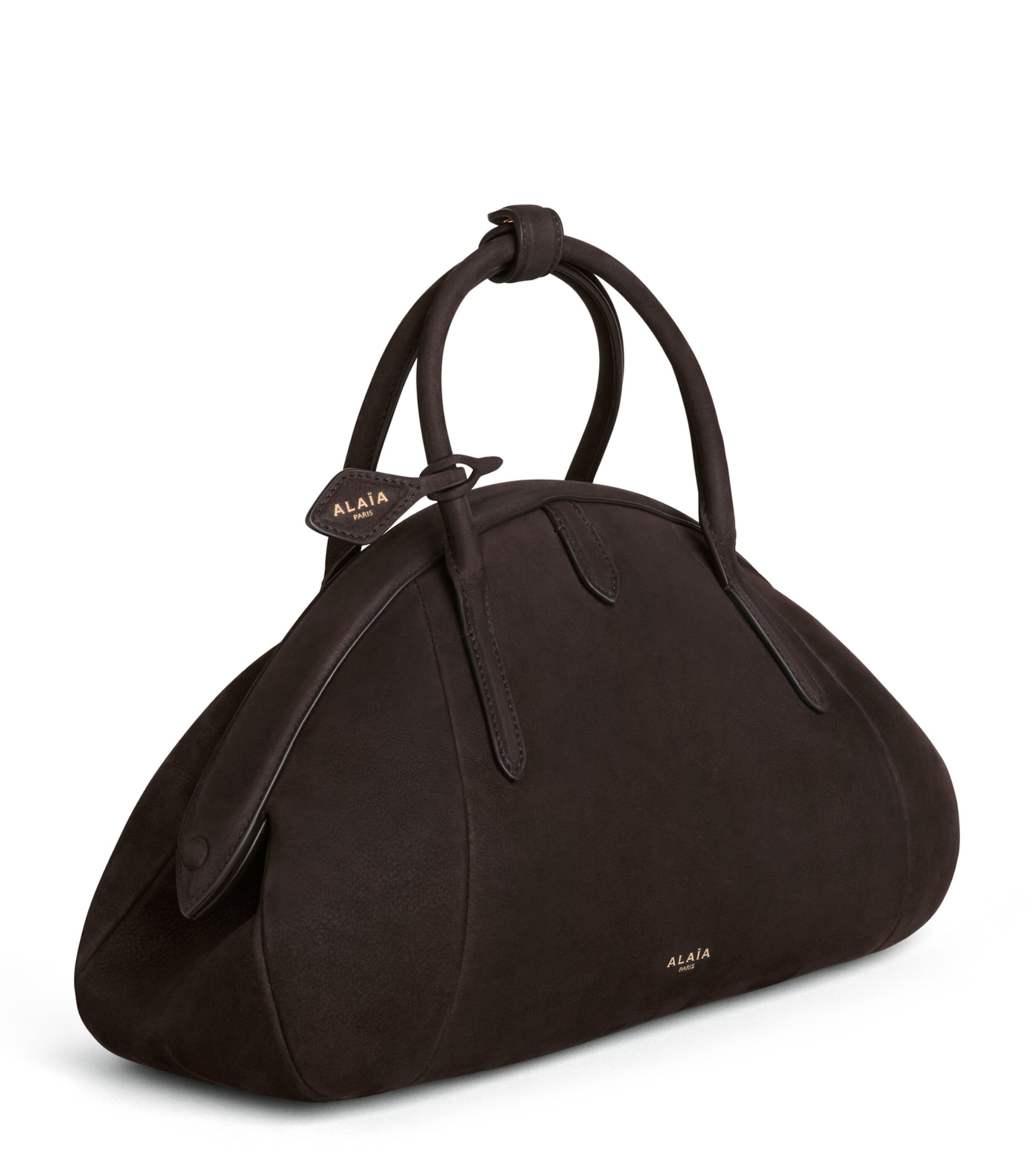 Alaïa Leather Purse Top-Handle Bag Dark Brown Image 2
