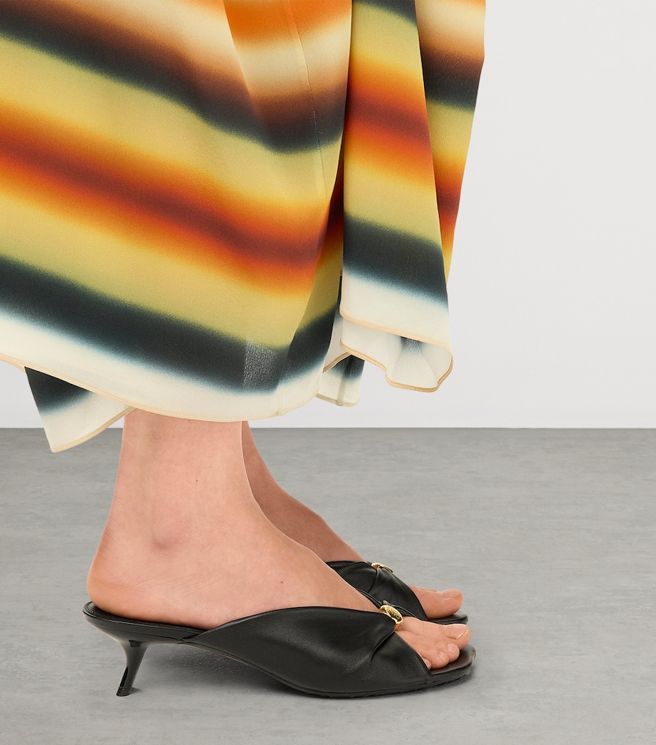 LOEWE x Paula's Ibiza Leather Pebble Heeled Mules 45 Black Image 2