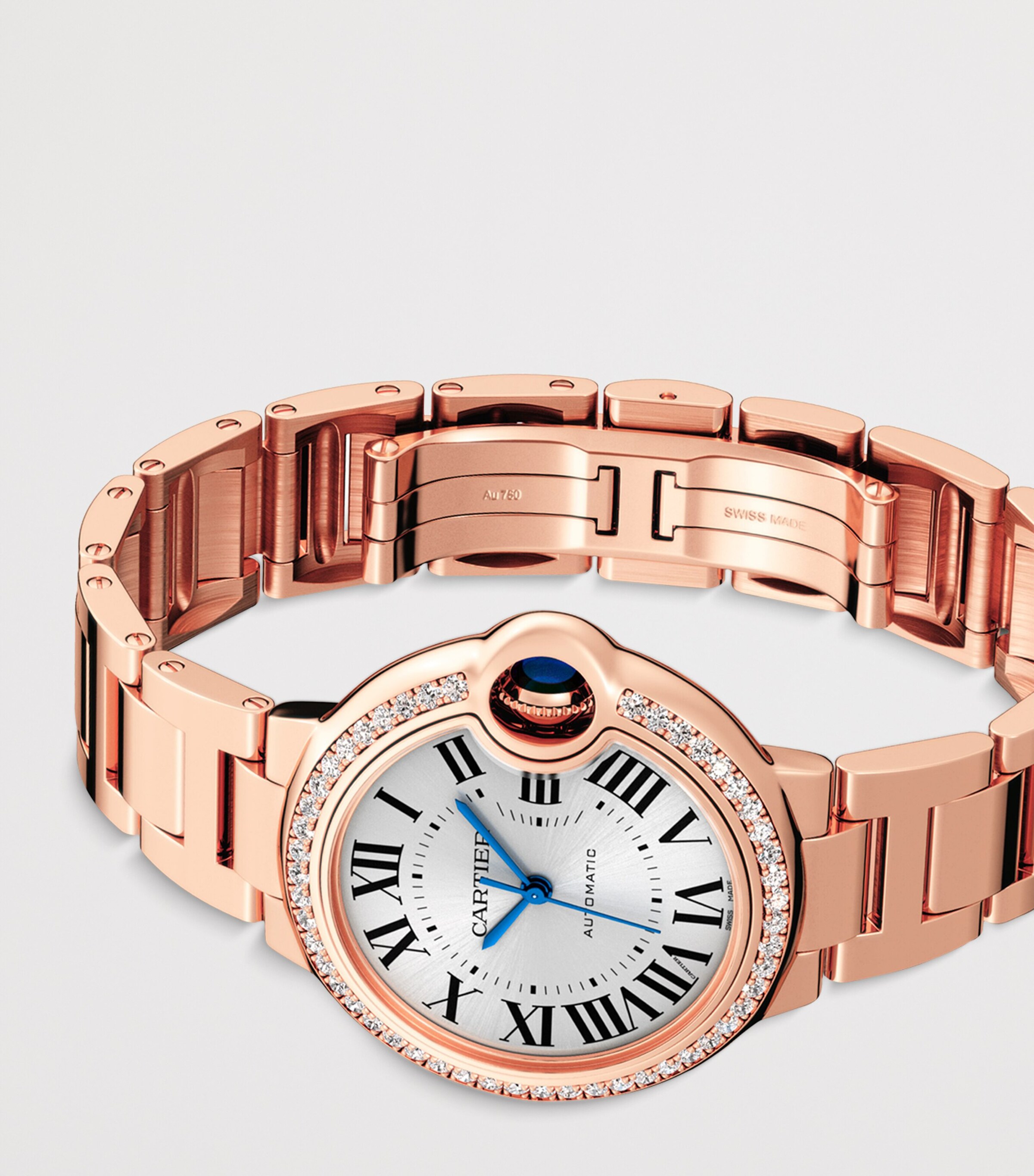 Cartier Rose Gold and Diamond Ballon Bleu de Cartier Watch 33mm Rose Gold Image 4