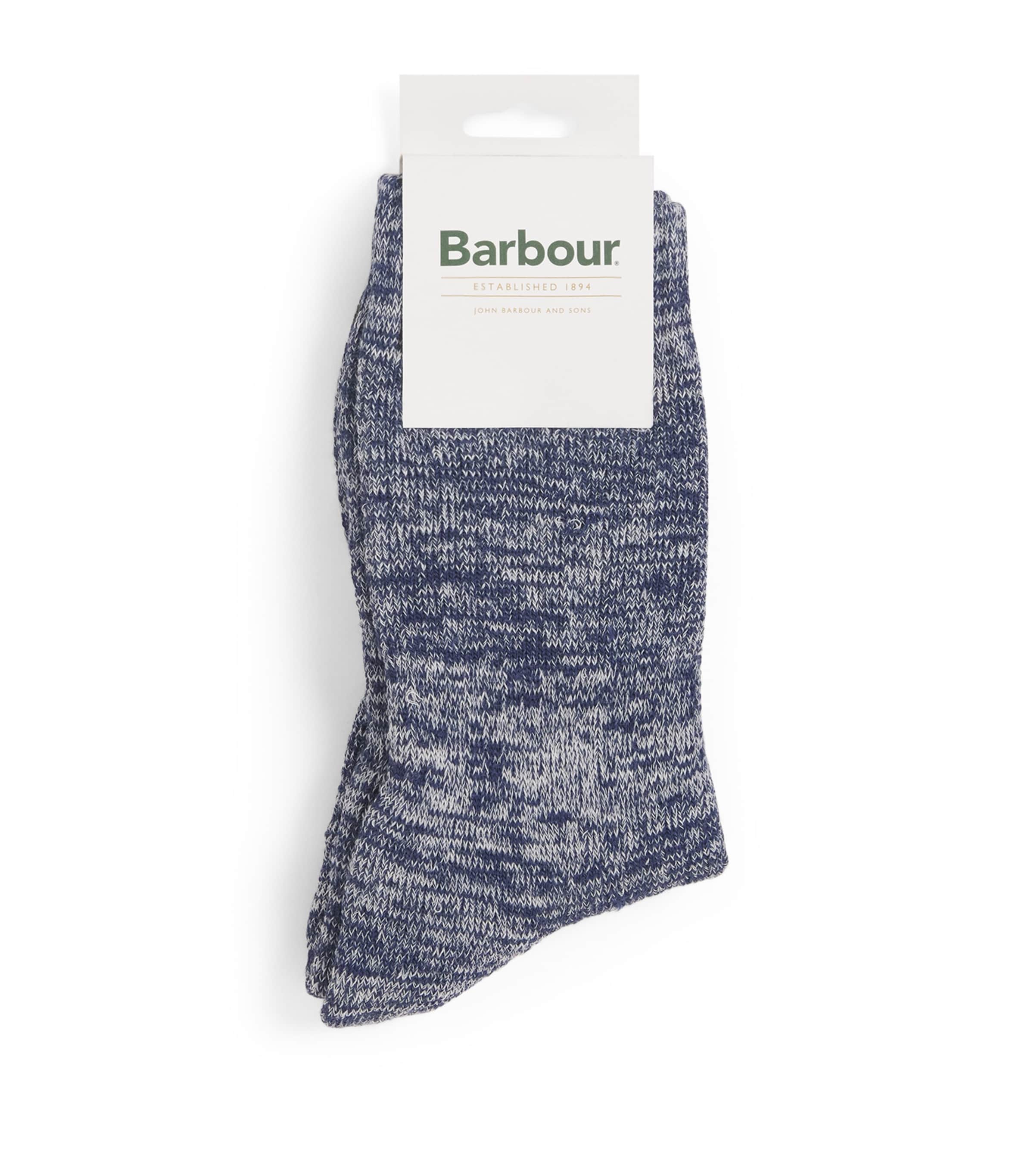Barbour Cotton-blend Storm Boot Socks In Blue